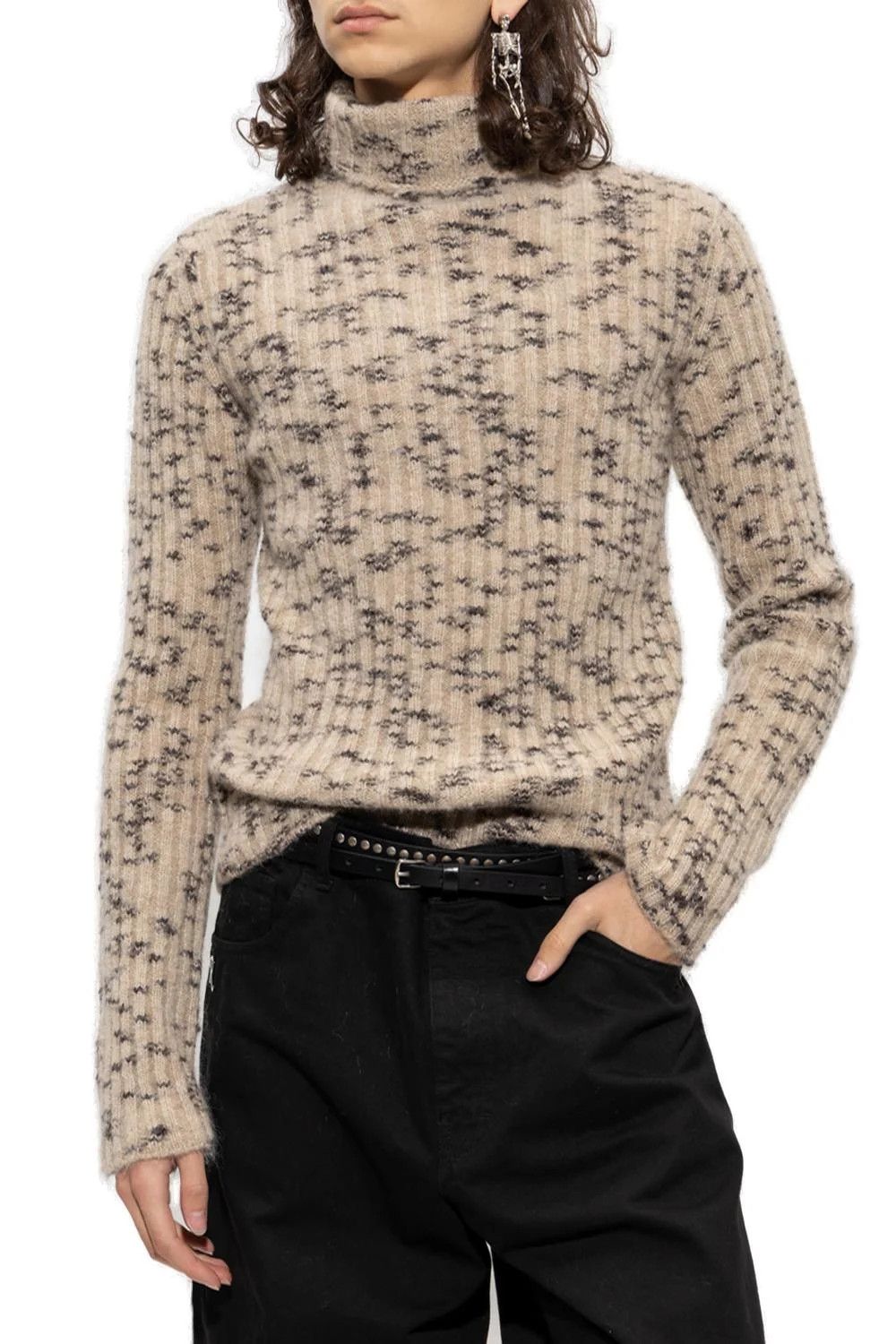 Raf Simons o1y0325 Turtleneck Sweater in Beige/Black Size US XS / EU 42 / 0 - 3 Thumbnail