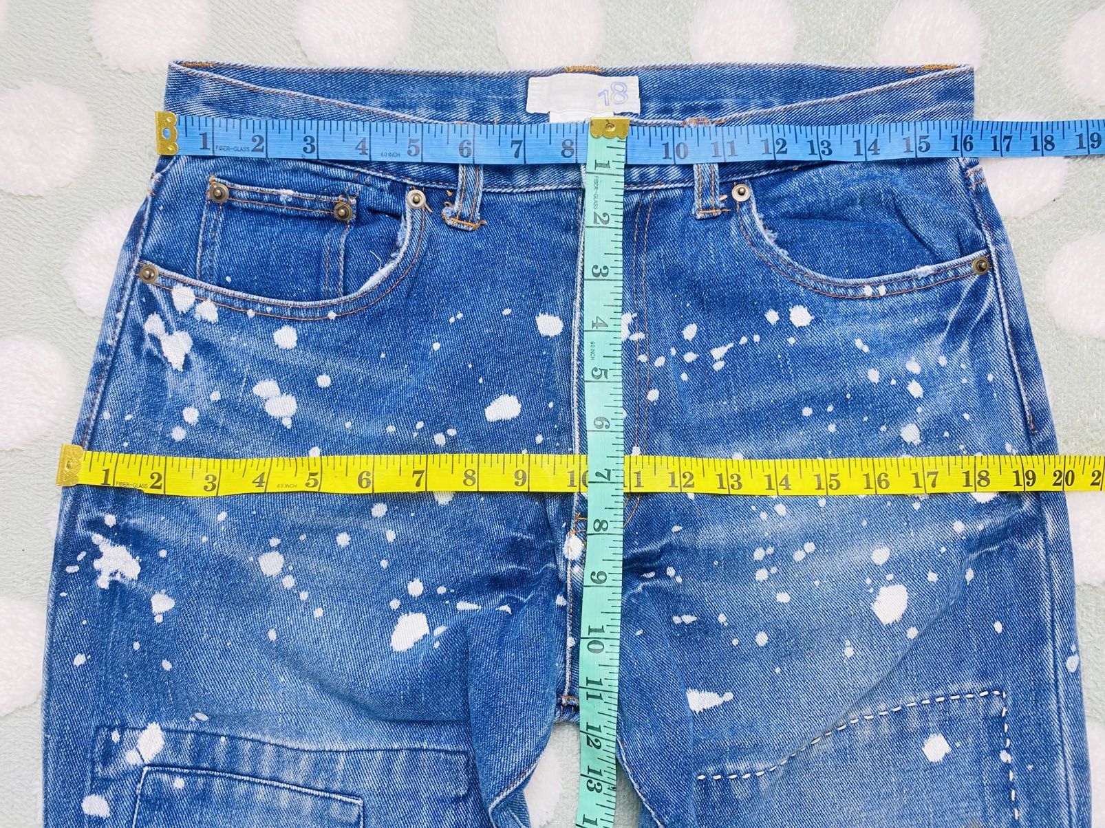 Japanese Brand Japanese boro-style custom patchwork paint-splatter jeans Size US 32 / EU 48 - 4 Thumbnail