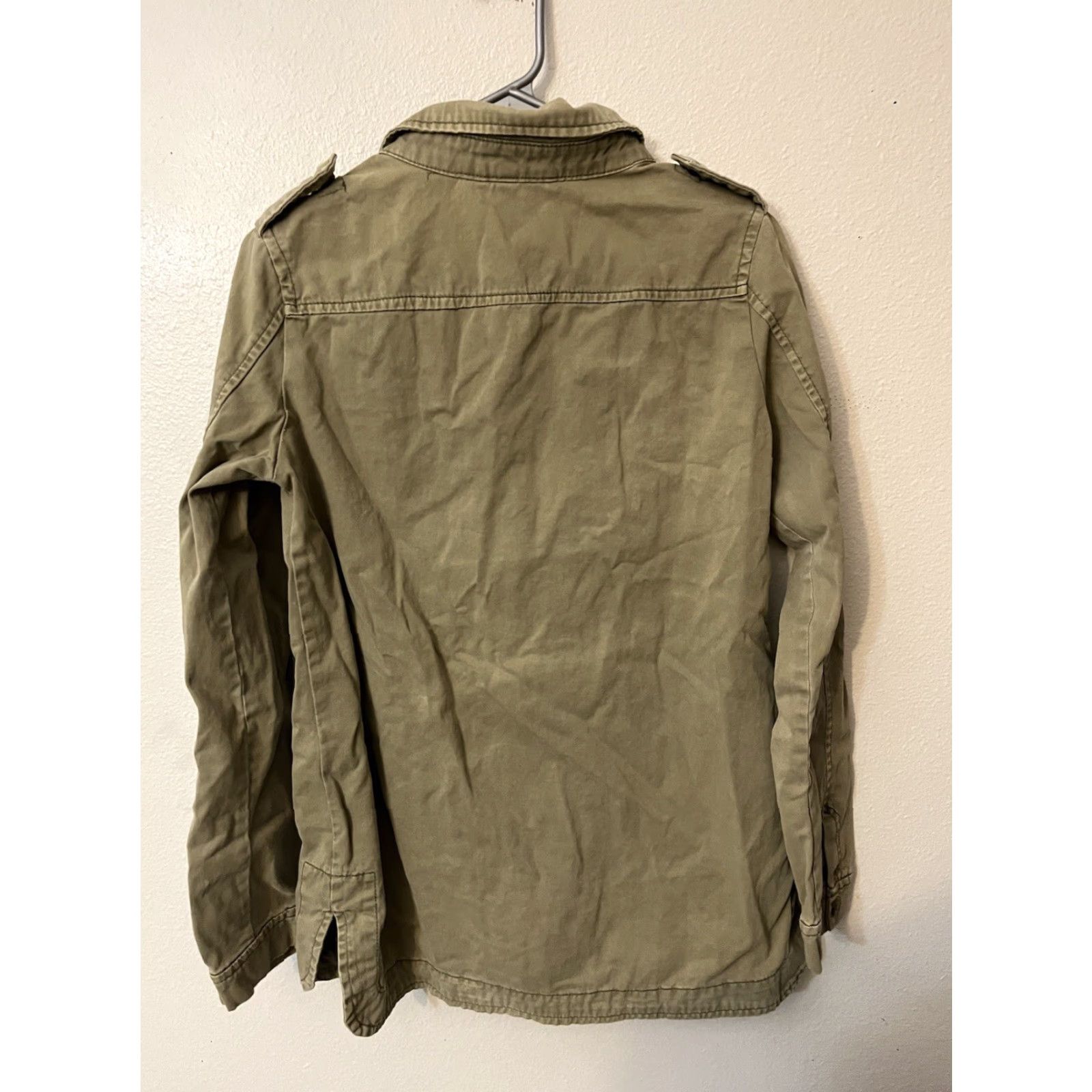 H&M VINTAGE Divided by H&M Womens Army Green Utility Jacket Hooded Size 6 Long Sleeve Size M / US 6-8 / IT 42-44 - 3 Thumbnail