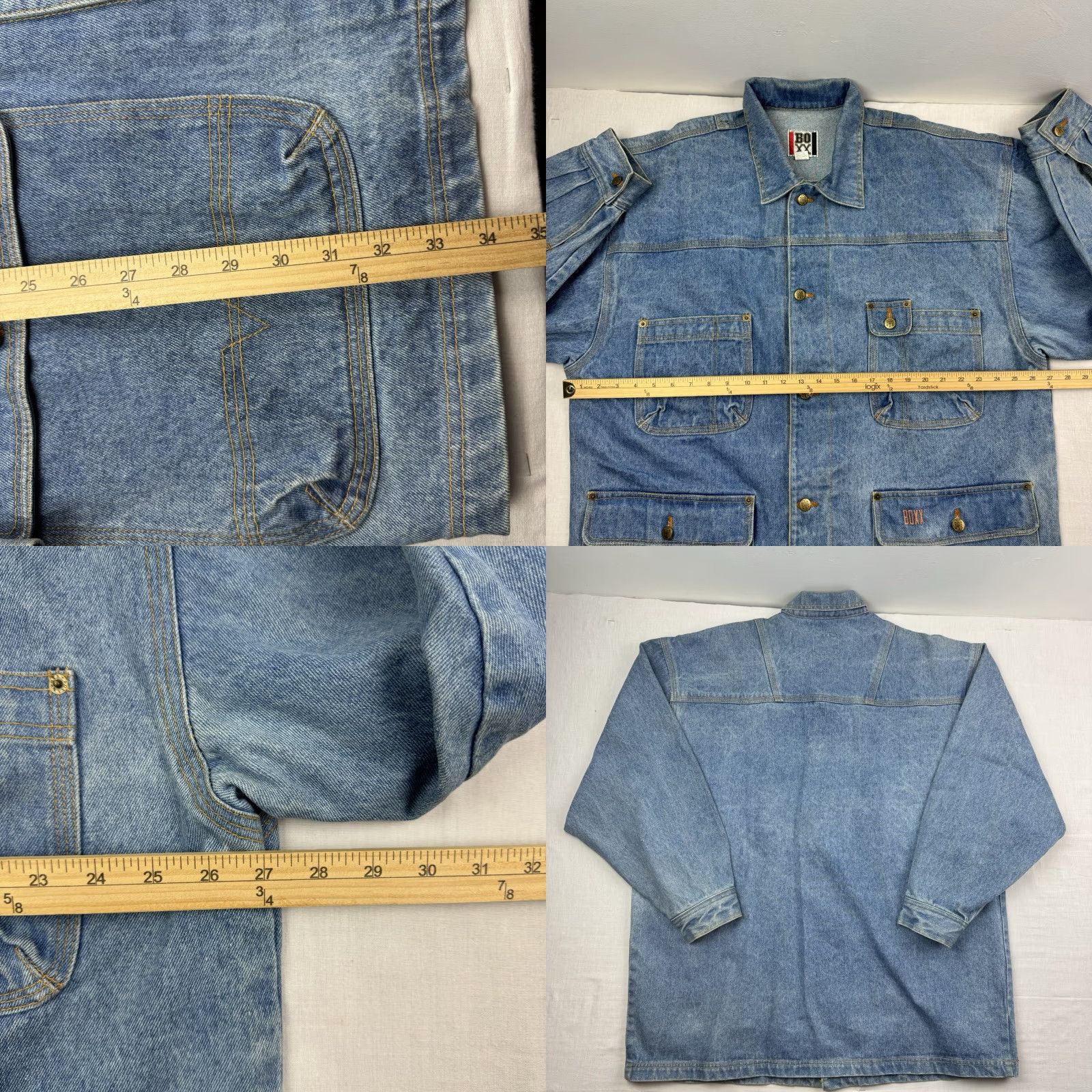 Denime VINTAGE Boxx Chore Coat Men L Blue Denim Relaxed 90s Hip Hop Y2K Concert/Age Classic Mens Size US L / EU 52-54 / 3 - 8 Thumbnail