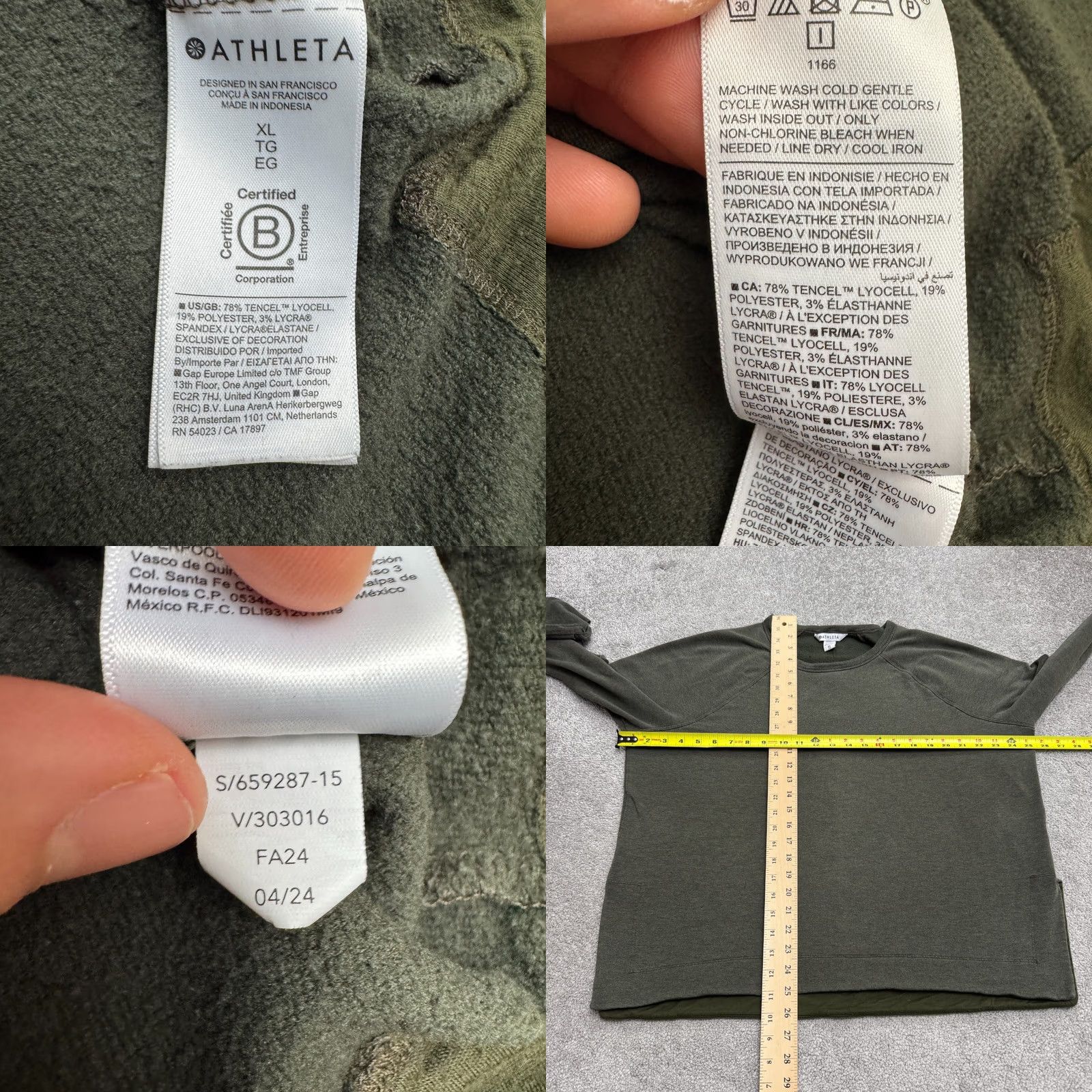 Athleta Athleta Coaster Luxe Recover Pullover Sweatshirt Womens XL Olive Green Fleece Size XL / US 12-14 / IT 48-50 - 8 Thumbnail