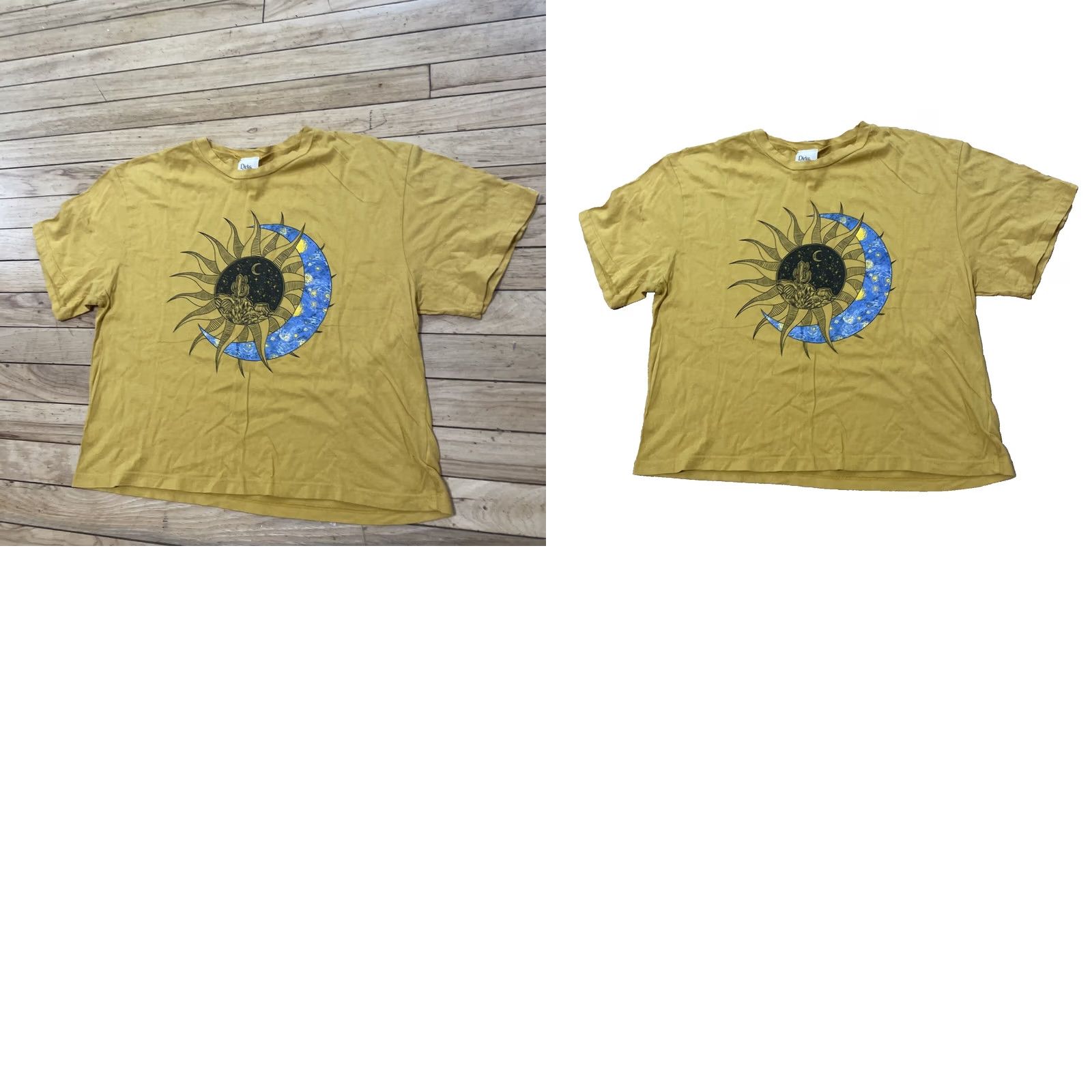 Vintage VINTAGE Dirtee Laundry Crop Top Shirt Women XL Y2k Fairy Sun Moon Desert Yellow 38" Size XL / US 12-14 / IT 48-50 - 10 Thumbnail