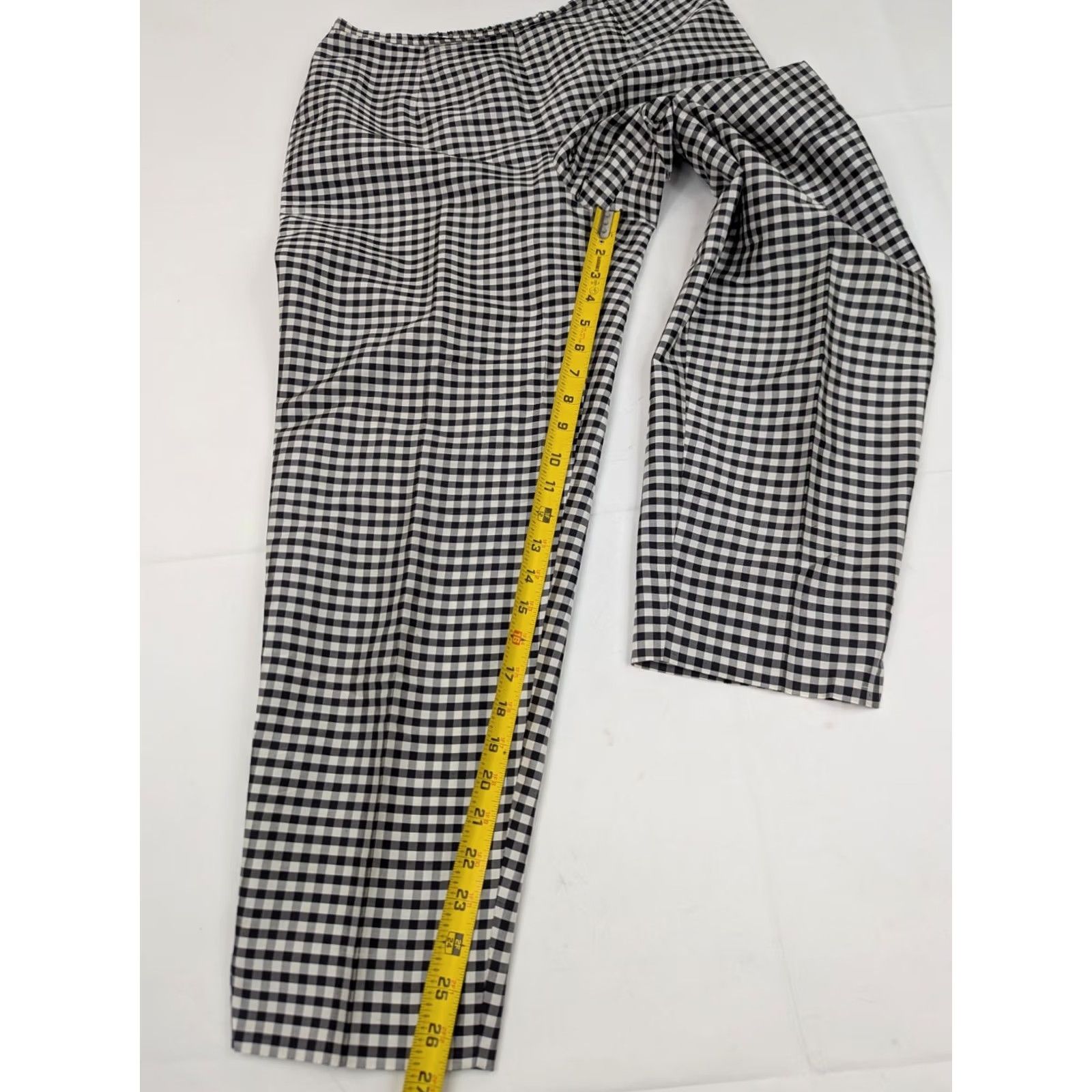 Preston & York VINTAGE Preston York 100% Silk Gingham Check Pants Women M Black White Retro Shirt Pants Female M 30x27 Womens 90s Retro Size 32" / US 10 / IT 46 - 4 Thumbnail