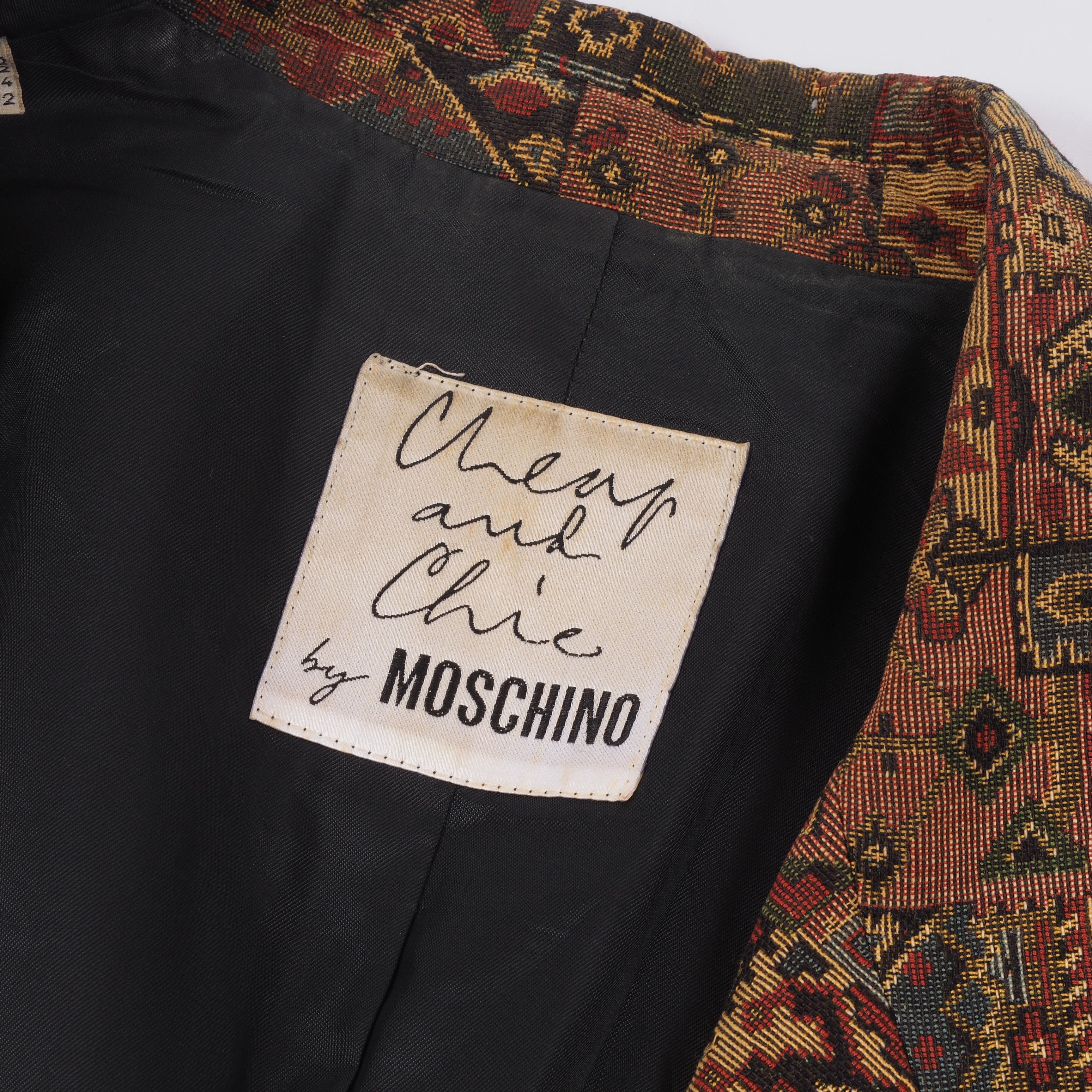 Moschino × Vintage Moschino Cheap Chic Vintage Tribal Textured Blazer Jacket Size XL / US 12-14 / IT 48-50 - 8 Thumbnail