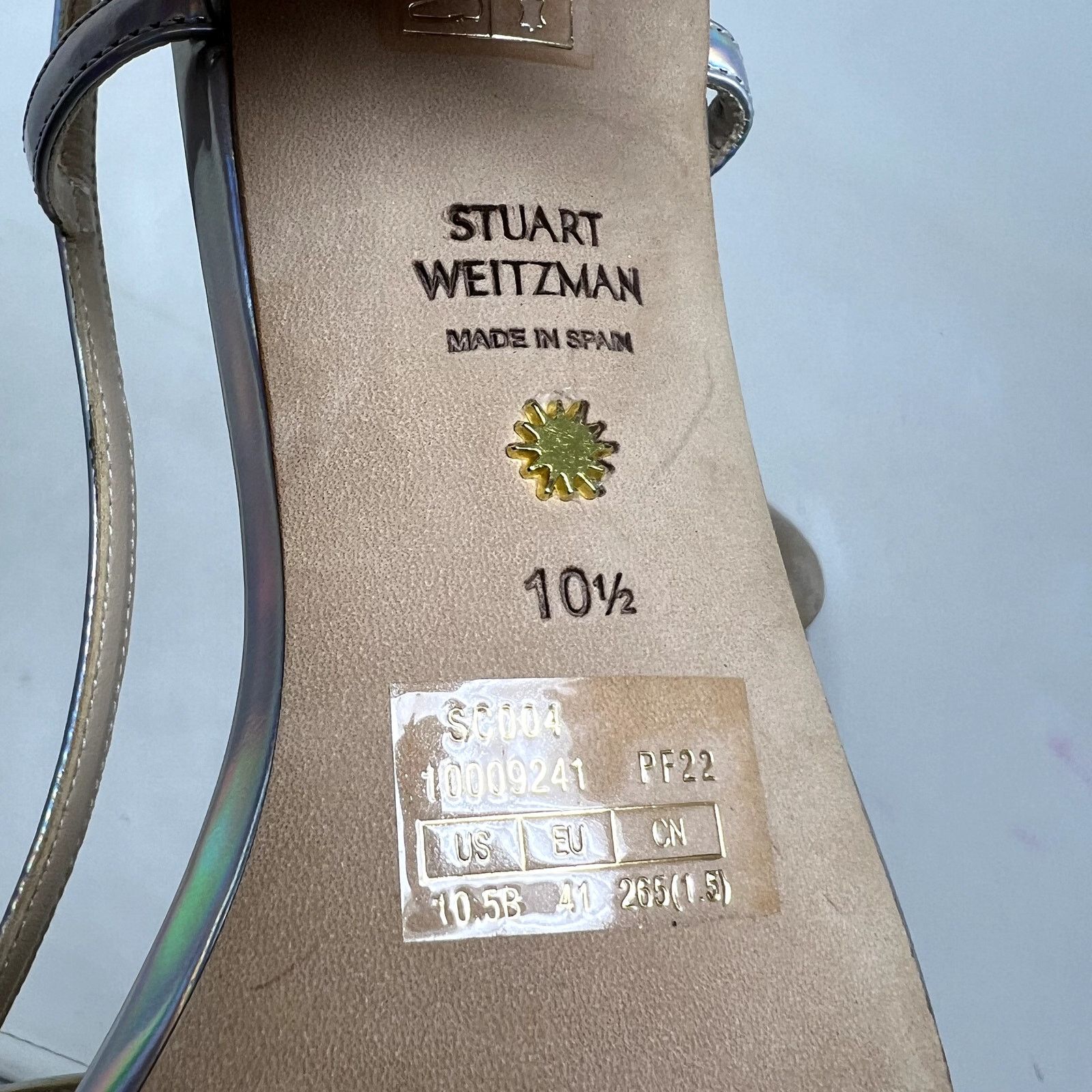 Stuart Weitzman Stuart Weitzman Mondrian Iridescent Sandals size 10.5 Size US 10.5 / IT 40.5 - 5 Thumbnail