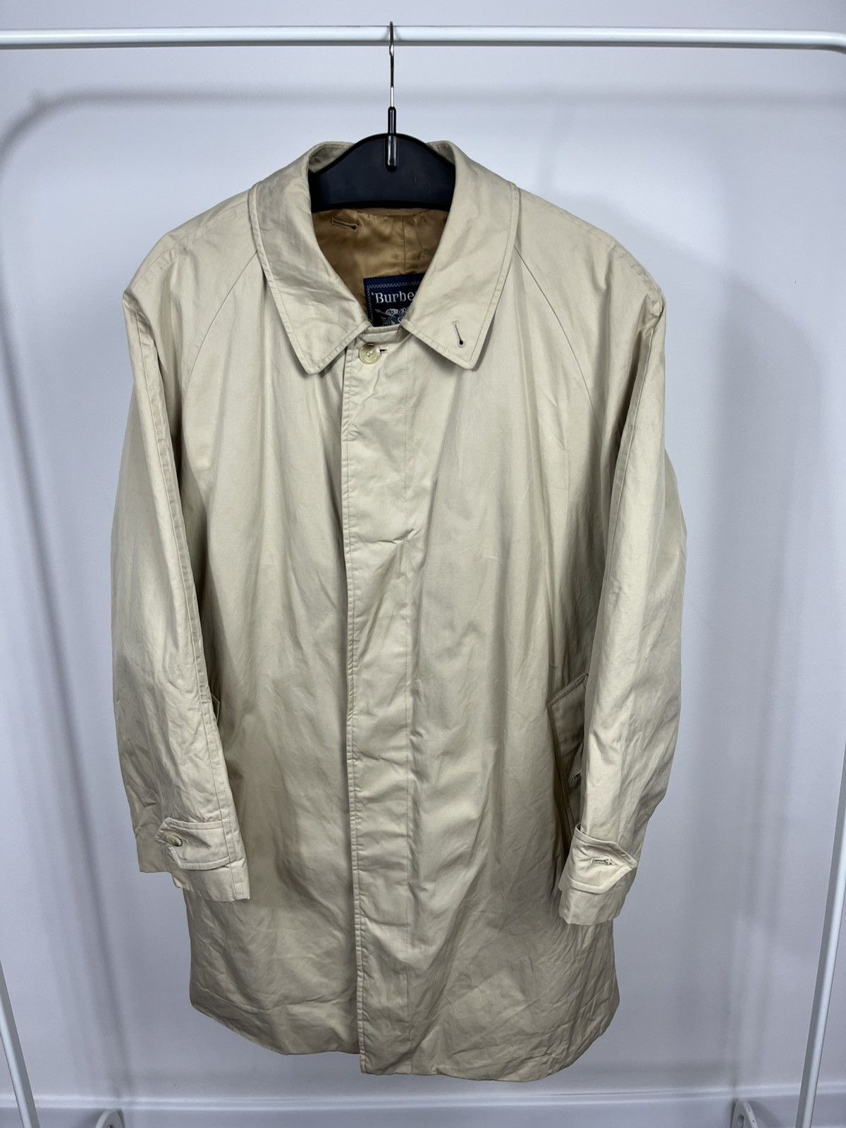 Burberry Burberrys Mens Beige Coat Wool Lined Vintage Trench Size US M / EU 48-50 / 2 - 2 Thumbnail