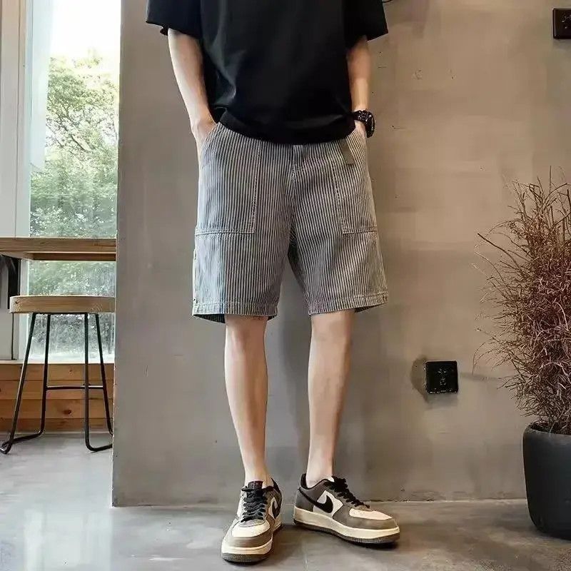 Japanese Brand Retro casual striped denim shorts Size US 32 / EU 48 - 6 Thumbnail