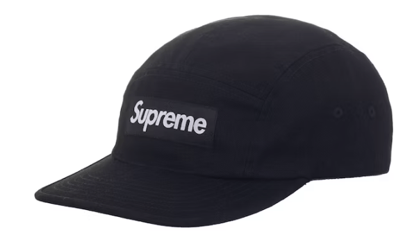 Supreme Washed Chino Twill Camp Cap Black Sz Adjustable