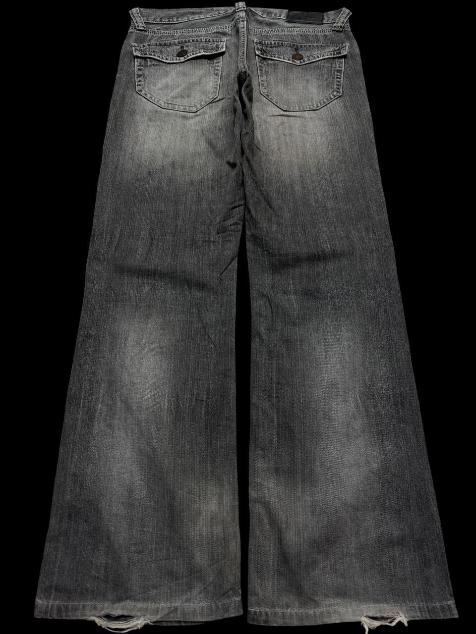 Jun Takahashi 💥Flare💥90’s Style Uniqlo Regular Fit Bootcut Sand Wash Size US 33 - 2 Thumbnail
