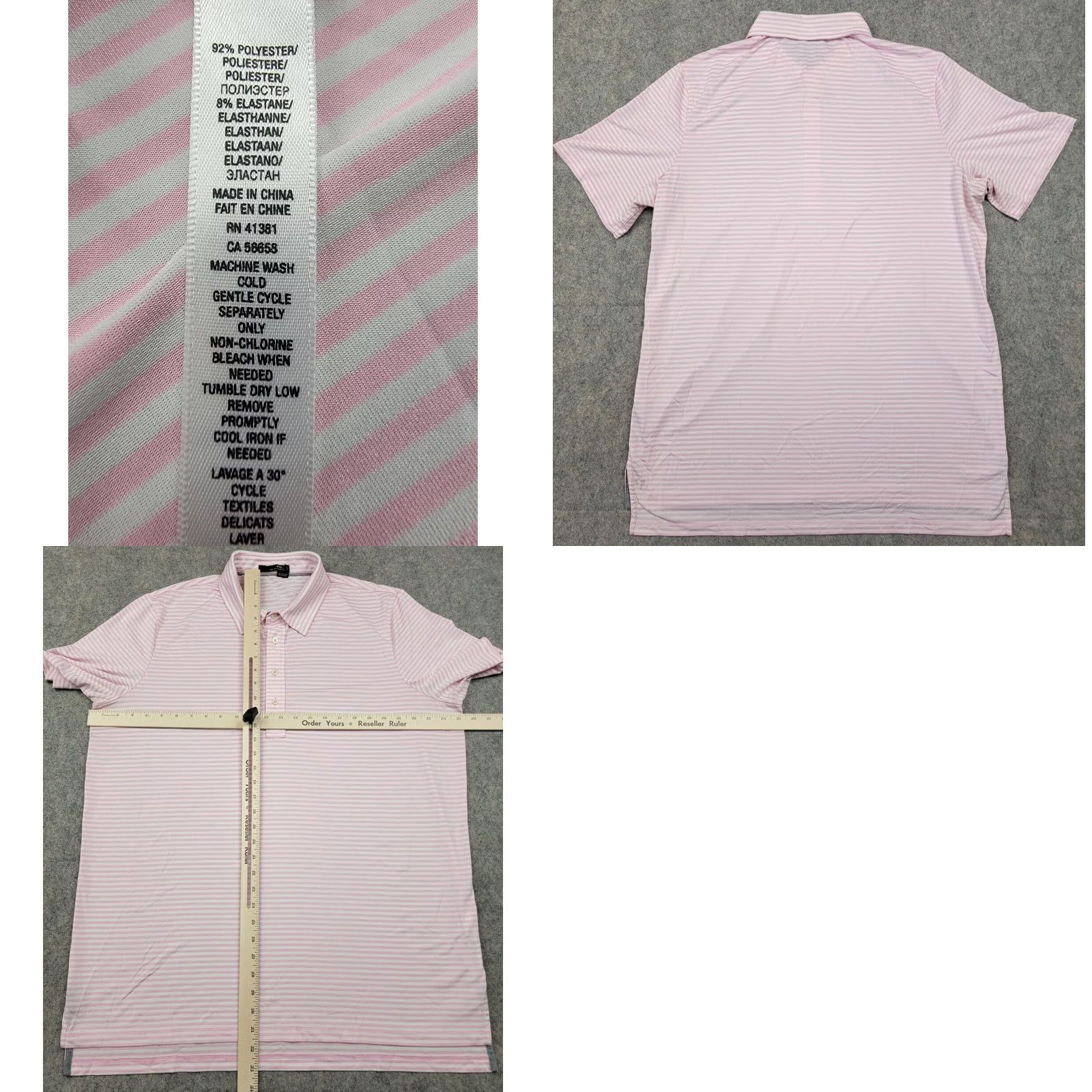 Ralph Lauren RLX Ralph Lauren Polo Shirt Mens XL Pink White Stripe Golf Short Sleeve Sports Size US XL / EU 56 / 4 - 8 Thumbnail