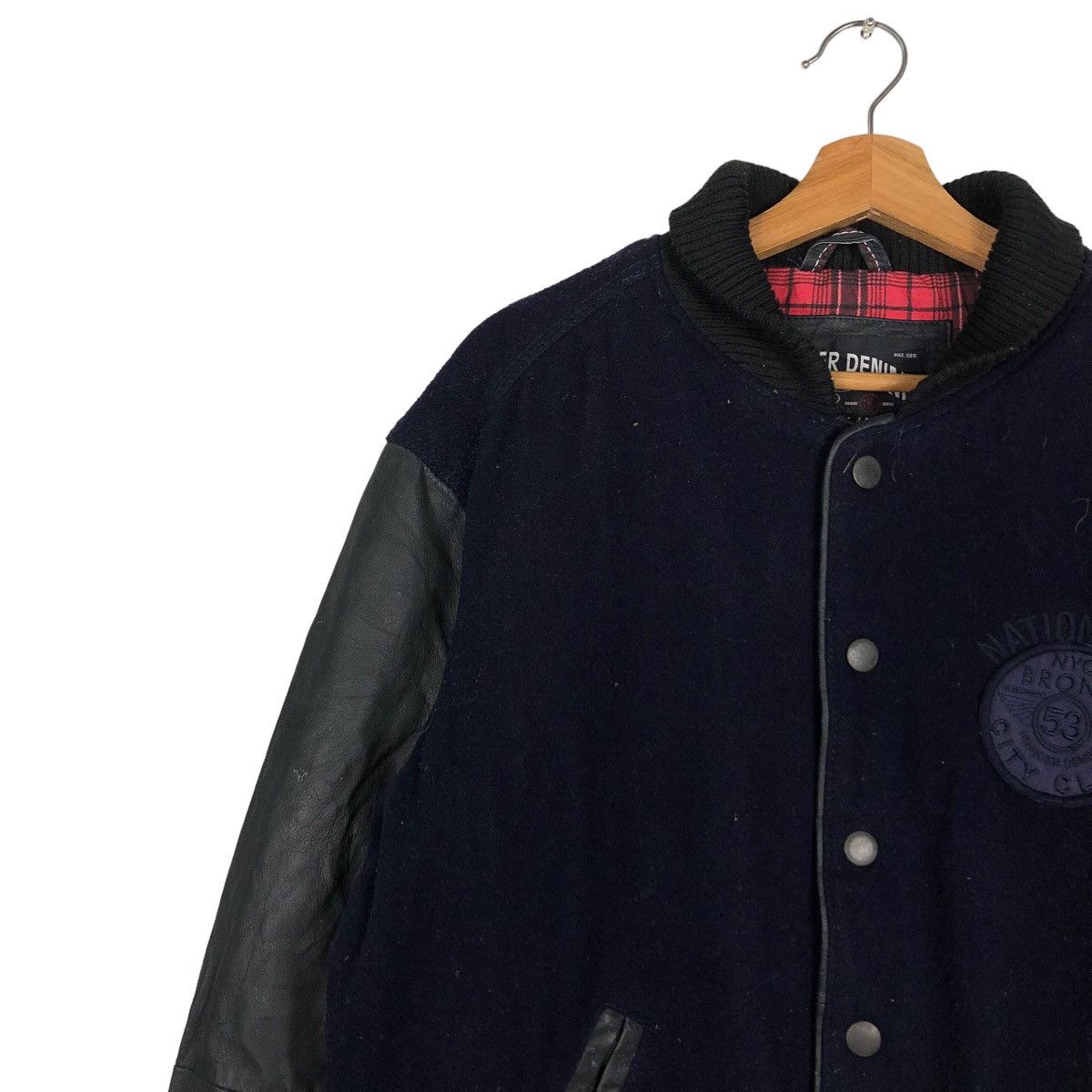 Japanese Brand Vintage Leather Jacket Fly Hilfiger Denim Big Logo SpellOut Size US L / EU 52-54 / 3 - 7 Thumbnail