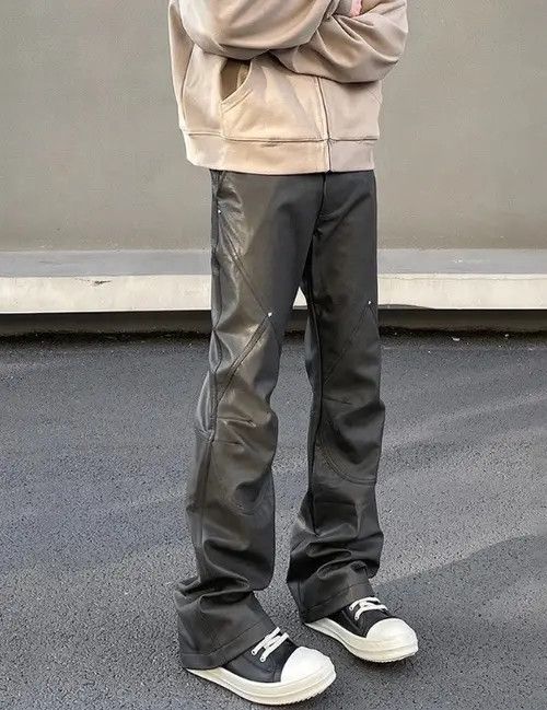Japanese Brand Ishida x Yuri Straight Leg Stacked PU Leather a pant Size US 30 / EU 46 - 4 Thumbnail