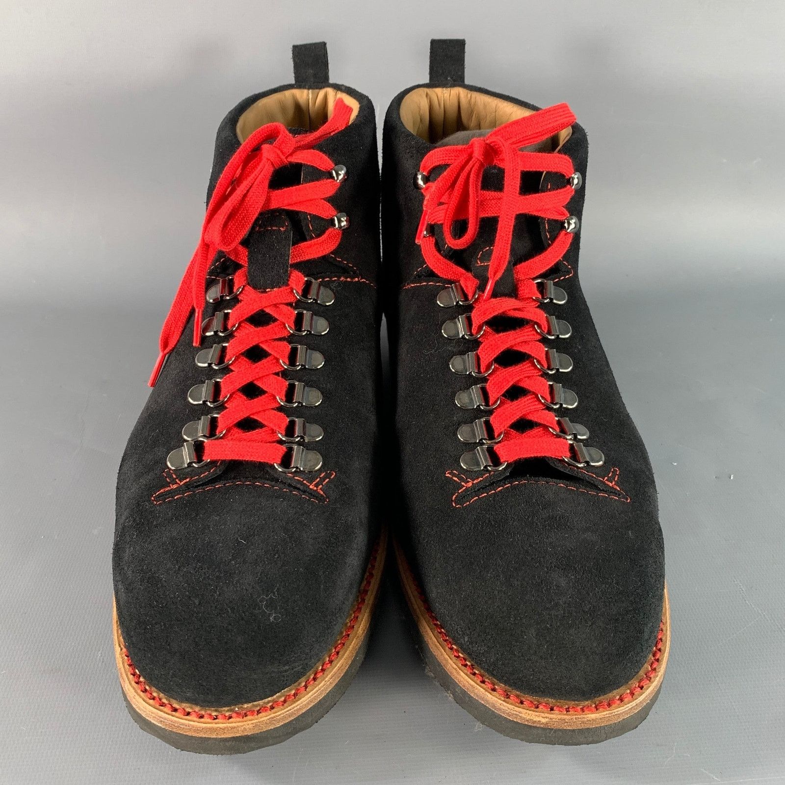 Paul Stuart PAUL STUART Size 12 Black Red Textured Leather Lace Up Boots Size US 12 / EU 45 - 4 Thumbnail