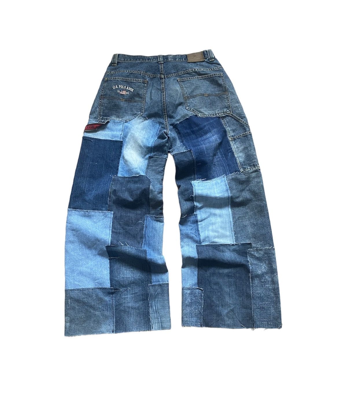 image of U S Polo Assn x Vintage U.s. Polo Assn Reworked Patchwork Jeans Y2K Style in Blue, Men's (Size 32)