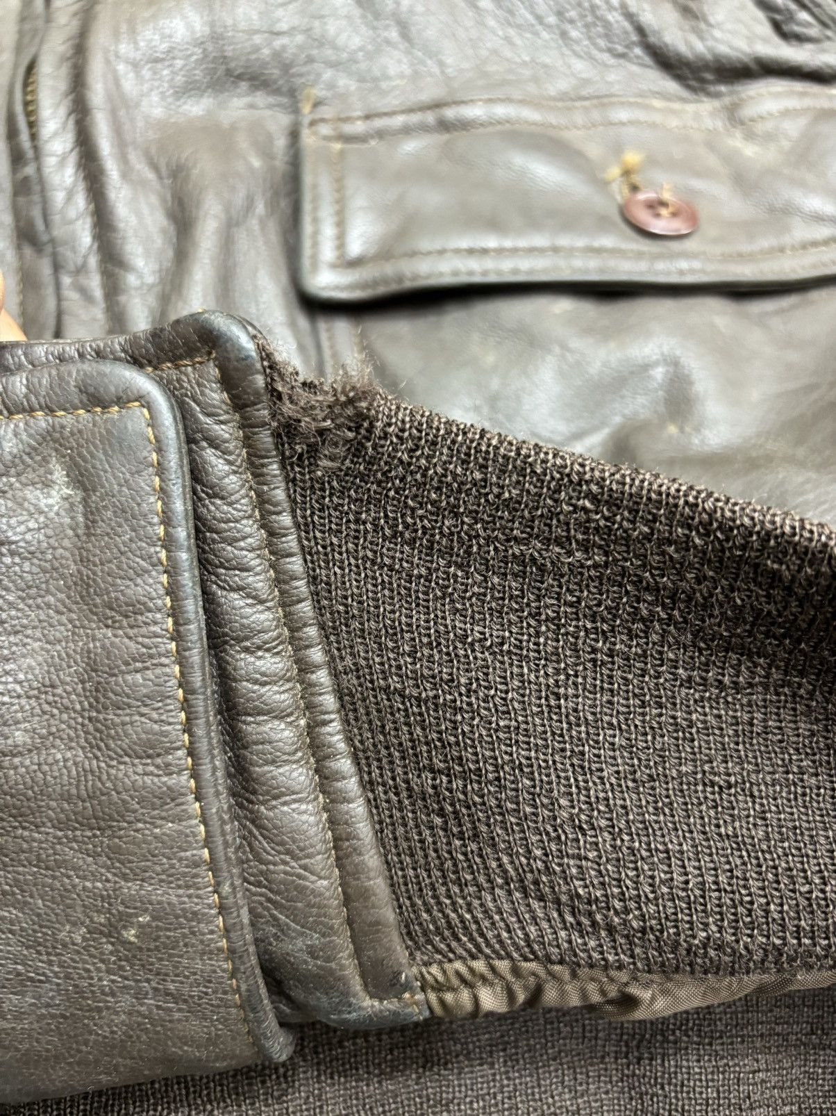 Vintage 💥Vintage 70s💥A2 Flying Jacket USN Leather Jacket Size US S / EU 44-46 / 1 - 21 Thumbnail
