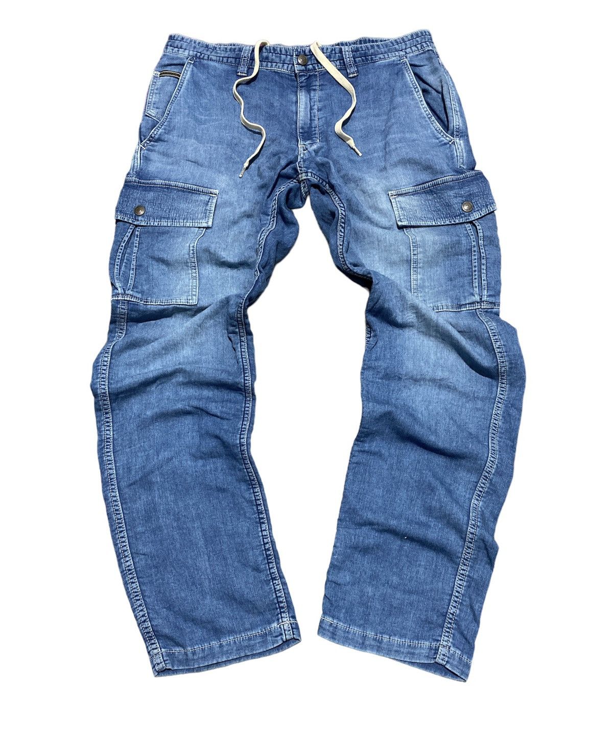 image of Hysteric Glamour Soft Denim Cargo Jeans Pants in Blue, Men's (Size 33)