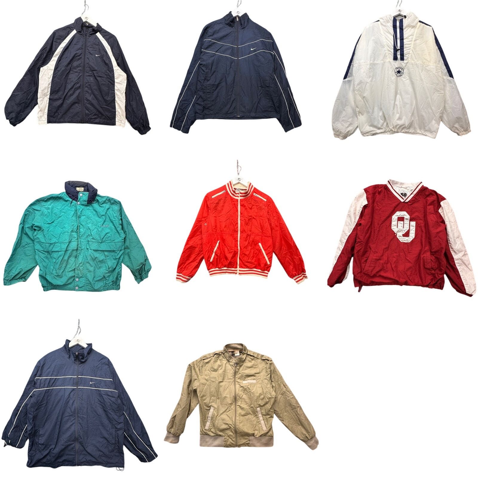 Vintage Lot of 35 Vintage 90s Windbreaker Lightweight Hooded Jackets Size US L / EU 52-54 / 3 - 4 Thumbnail