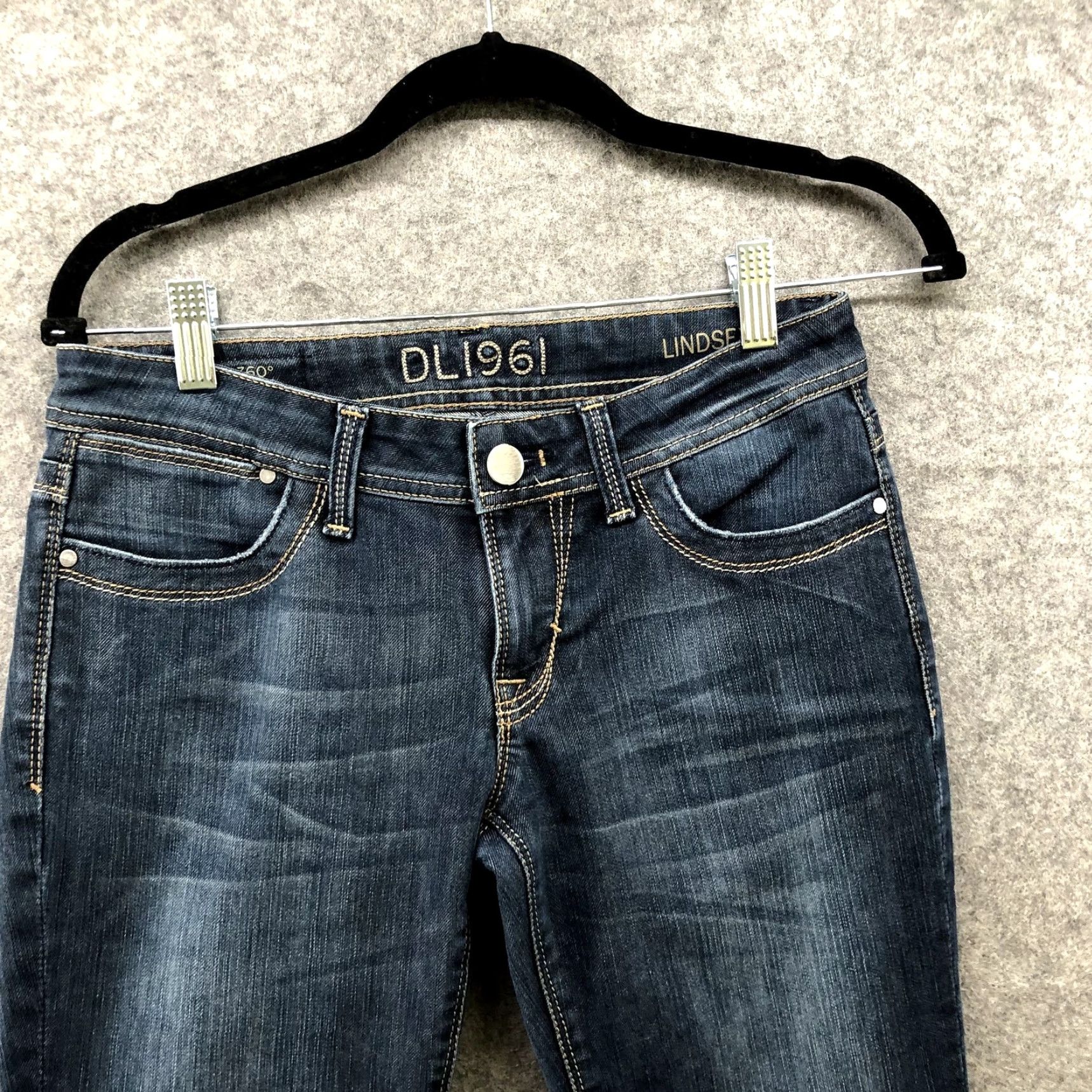 DL1961 DL1961 Lindsey Slim Straight Jeans Womens 27 Blue Low Rise 4way Stretch Denim Jeans Slim Straight Womens 27 Blue DL1961 Jeans Size 27" / US 4 / IT 40 - 3 Thumbnail