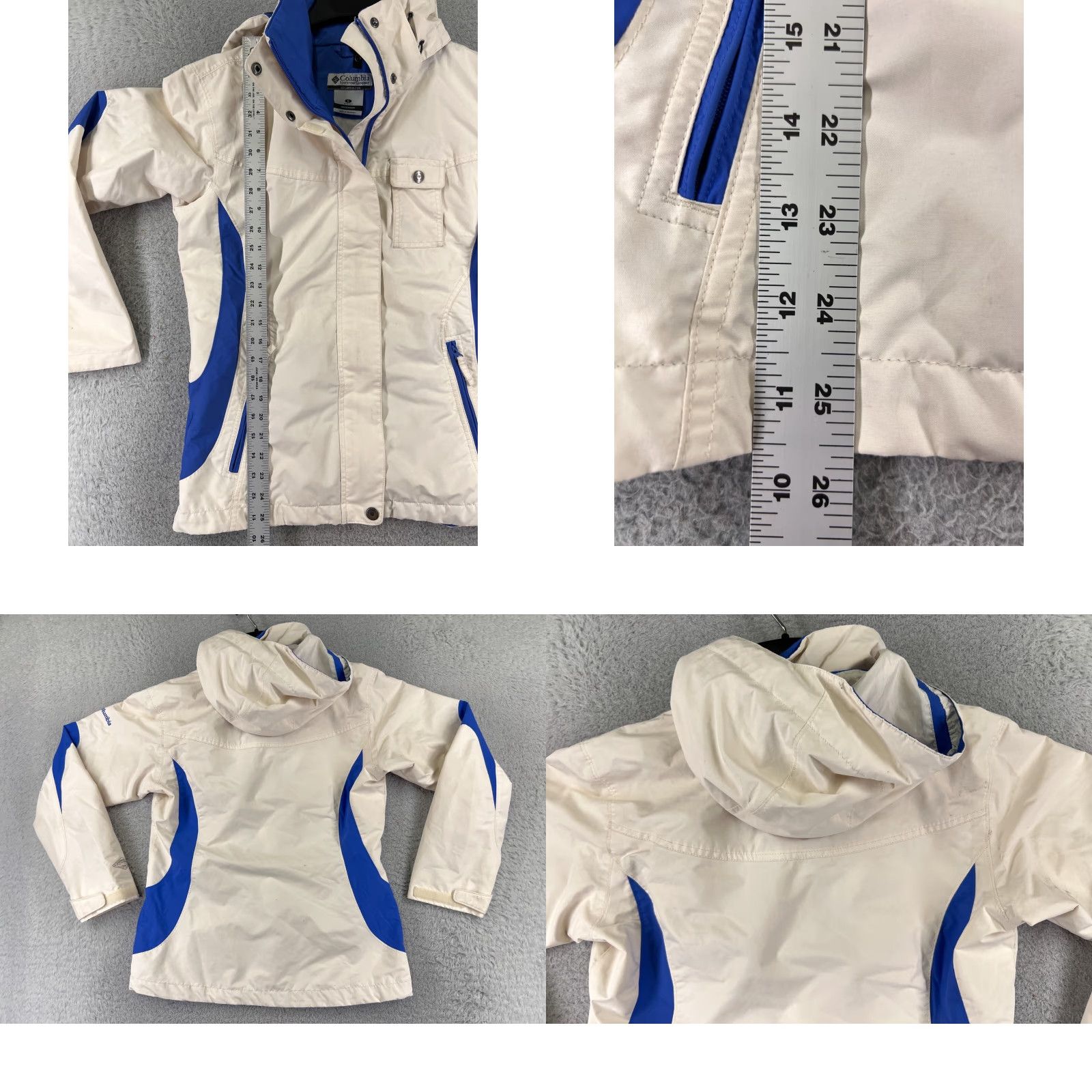 Vintage VINTAGE Columbia Jacket Women Small White Blue Omni-Tech Waterproof Breathable Size S / US 4 / IT 40 - 9 Thumbnail