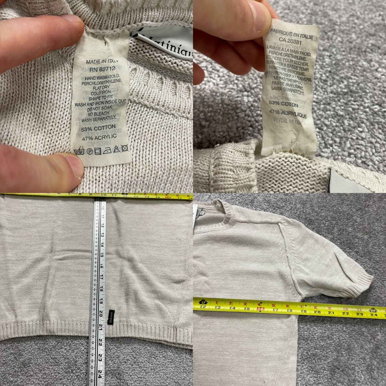 Vintage Matinique Sweater Shirt Women S Beige Crew Neck Short Sleeve Knit Casual Vintage No Size S / US 4 / IT 40 - 8 Thumbnail