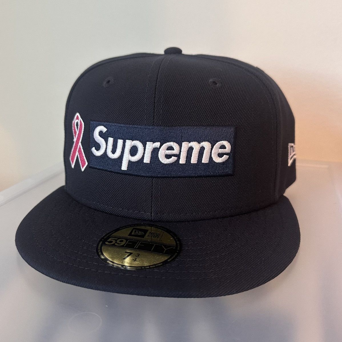 Supreme Supreme Breast Cancer Awareness Box Logo New Era Navy 7 3/4 Size ONE SIZE - 2 Thumbnail
