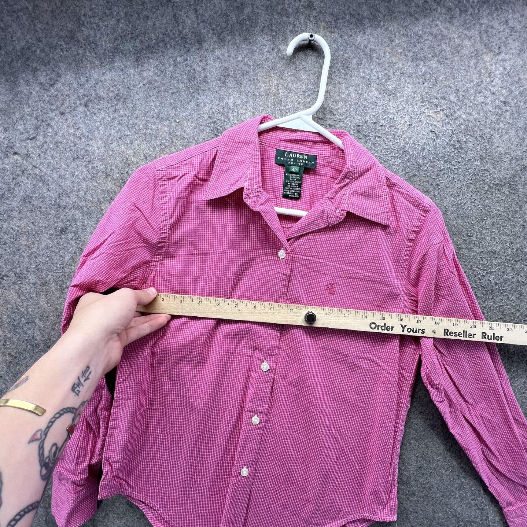 Ralph Lauren Lauren Ralph Lauren Shirt Womens Petite 4 Pink Button Front Long Sleeve Top Size S / US 4 / IT 40 - 3 Thumbnail