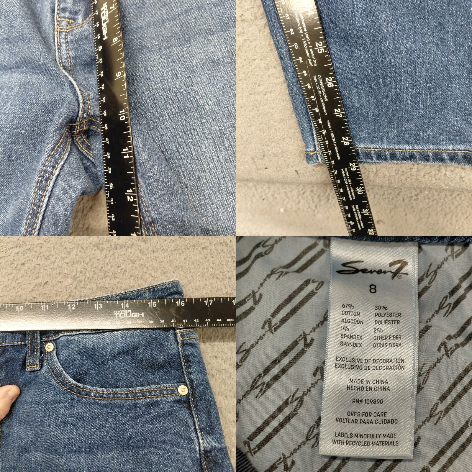 Vintage Seven7 Jeans Womens Size 8 Blue Denim Loose Straight Medium Wash Casual Classic Size 30" / US 8 / IT 44 - 8 Thumbnail