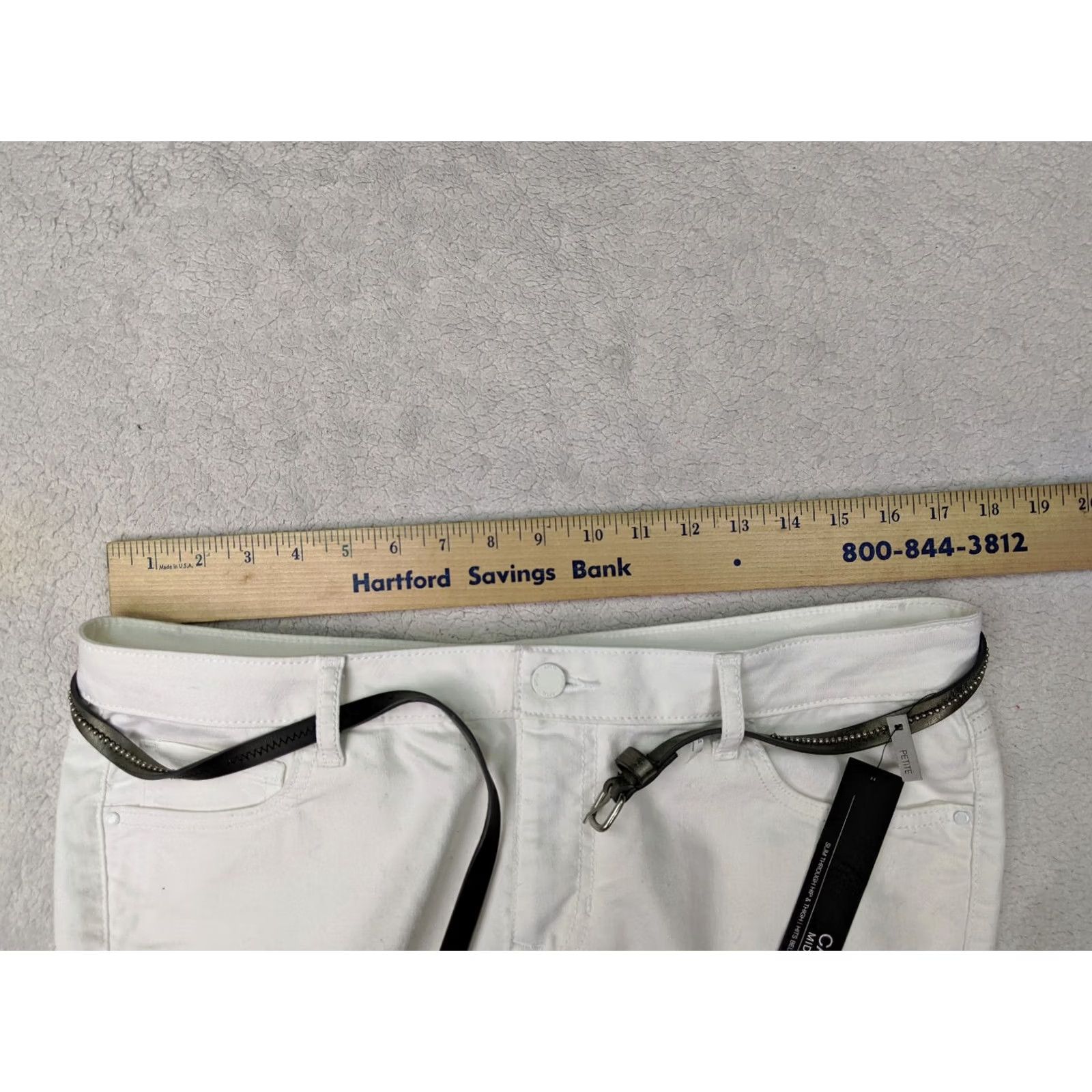Apt. 9 Apt 9 Slim Capri Womens 14P White Beige Fade Jean Mid Rise Belt Capri Jeans Womens 14P Mens? Size 36" / US 14 / IT 50 - 6 Thumbnail