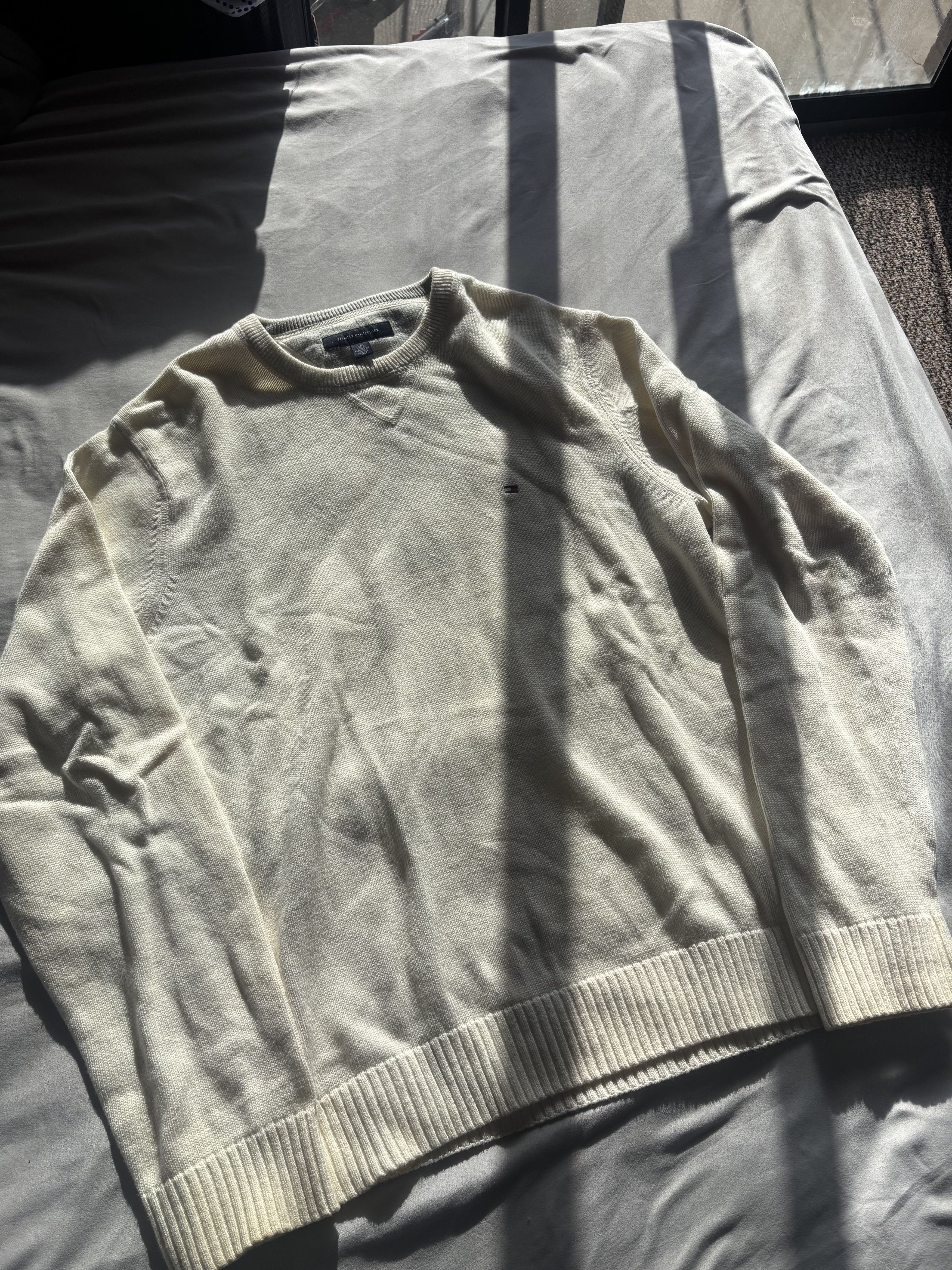 Tommy Hilfiger Tommy Hilfiger White Knit Crewneck Size US L / EU 52-54 / 3 - 2 Thumbnail