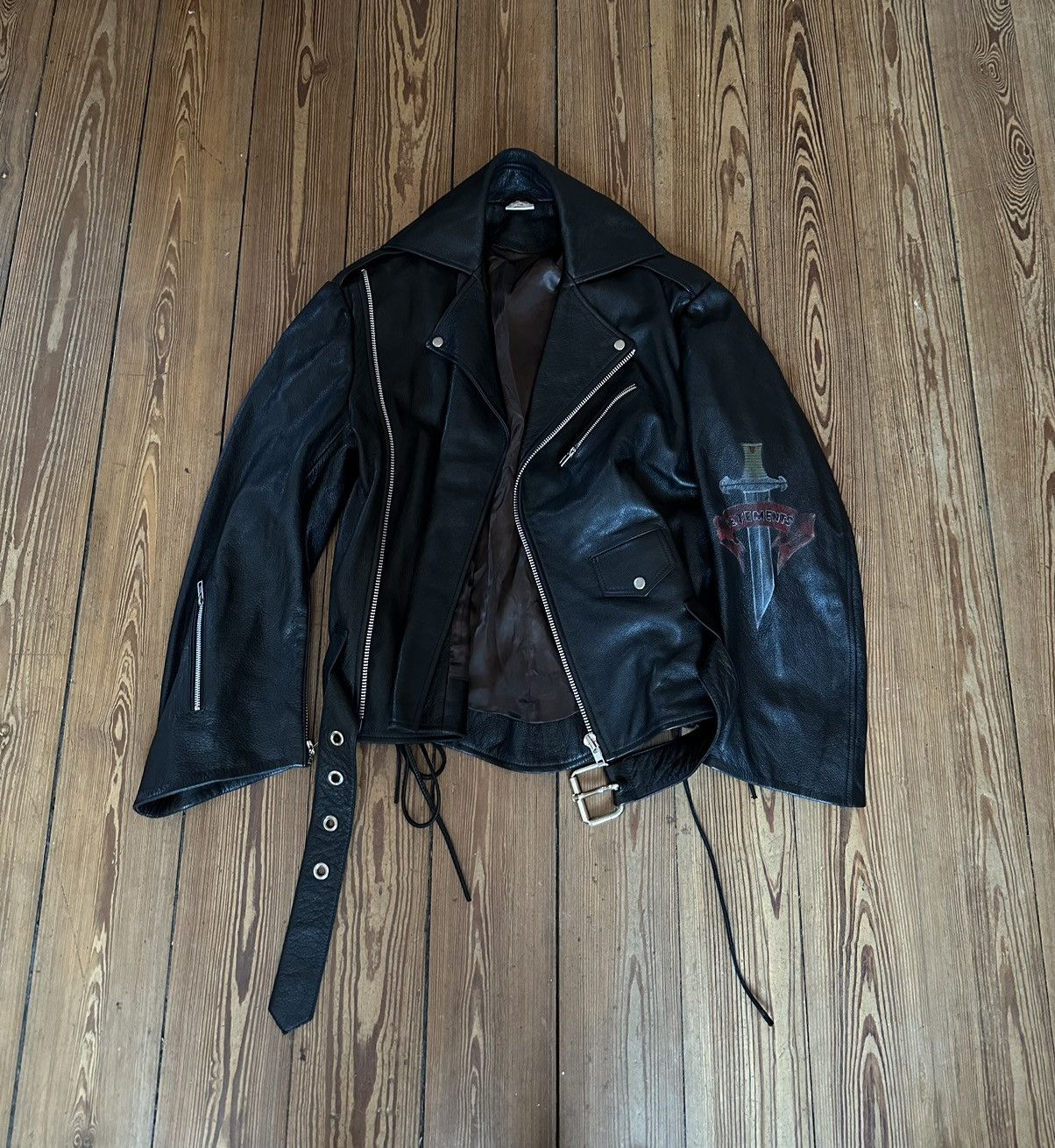 image of Vetements Aw15 Leather Jacket in Black, Men's (Size XS)