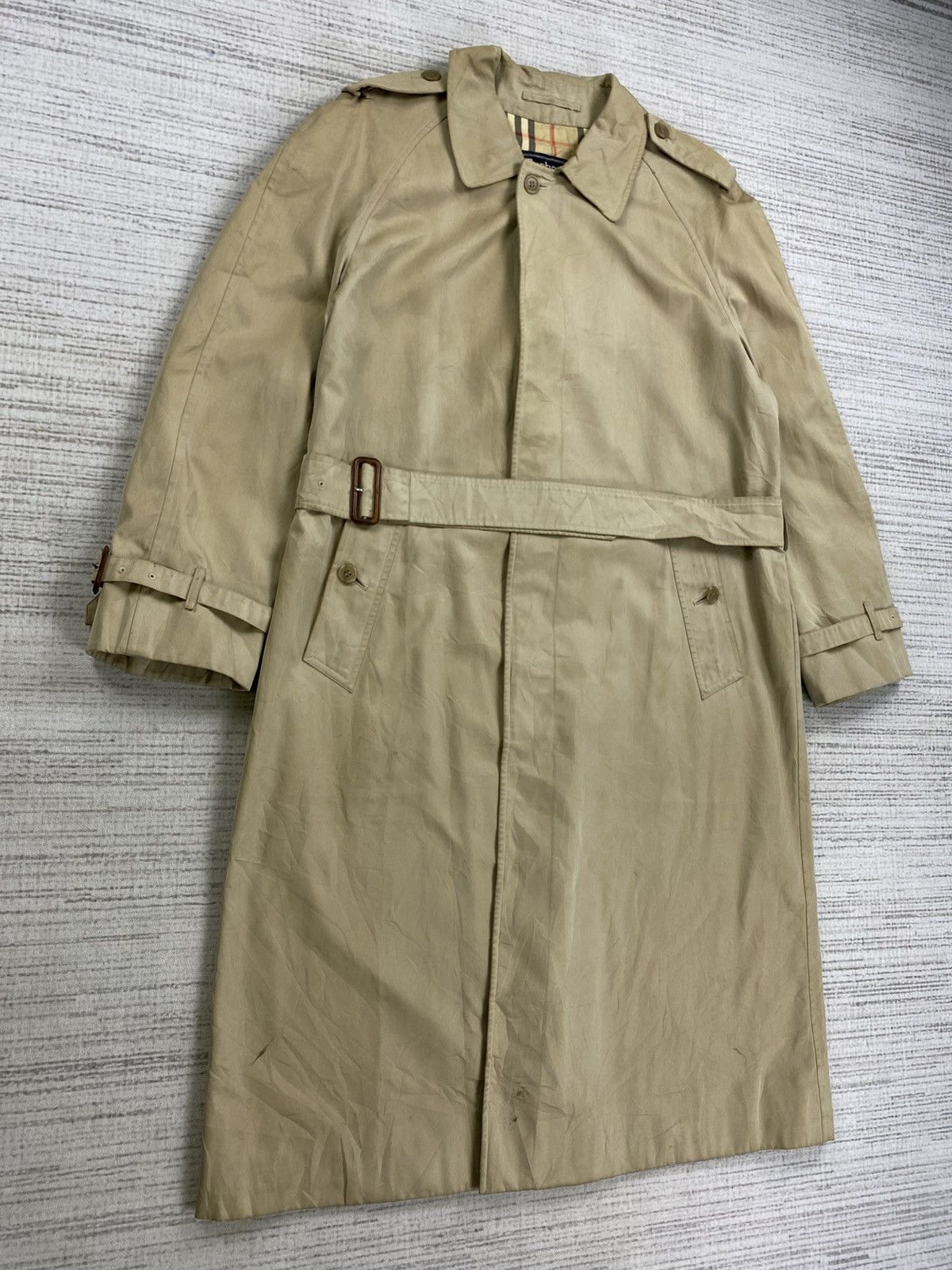 Burberry Vintage 90s Burberrys Nova Check Trench Coat Jacket Size US M / EU 48-50 / 2 - 4 Thumbnail