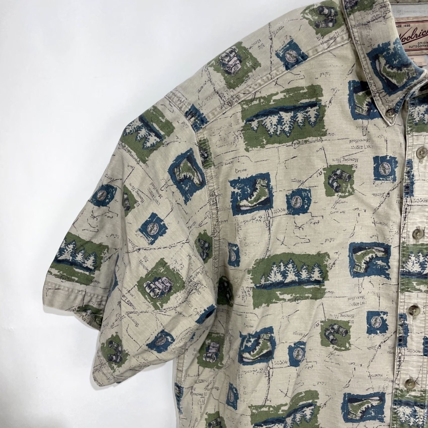 Vintage VINTAGE Woolrich Button-Down Shirt Mens XL Hiking Camp Pocket Cotton Camping Shirt Size US XL / EU 56 / 4 - 4 Thumbnail