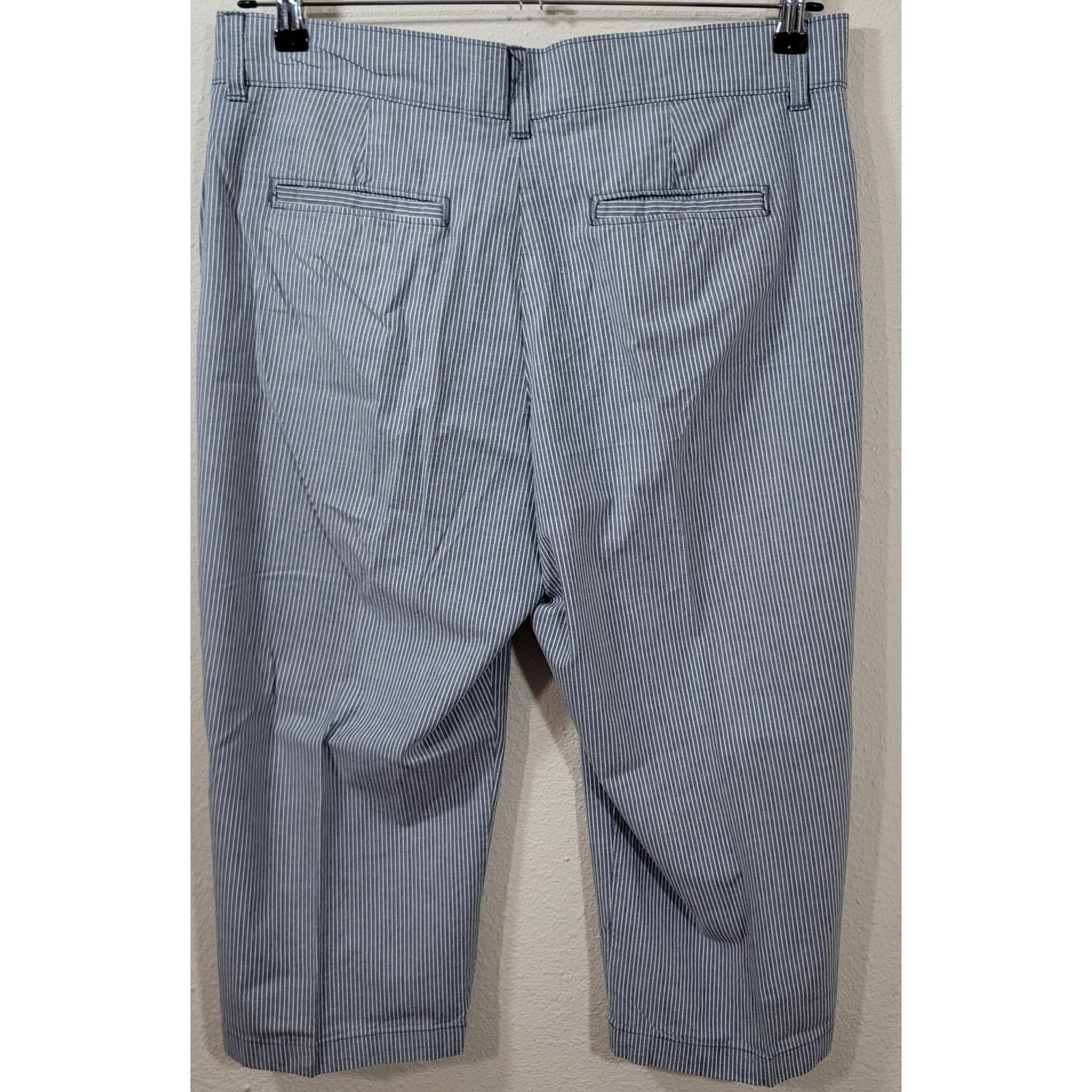 Other Riders By Lee Blue White Striped Cropped Pants 14M Size 36" / US 14 / IT 50 - 2 Thumbnail