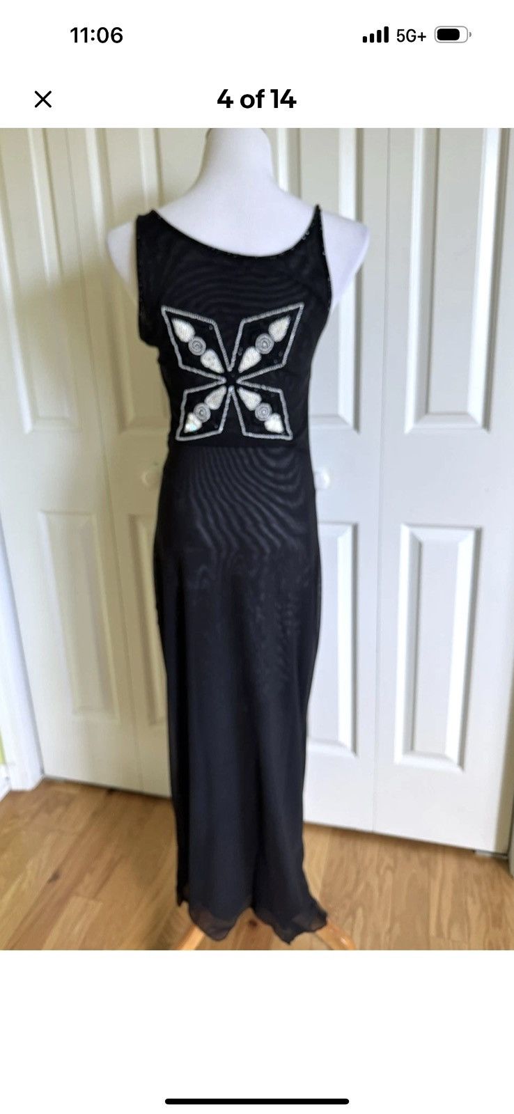 Other NOTIZIE Di Mariella Burani Black Mesh Maxi Dress 8/42 ITALY Size M / US 6-8 / IT 42-44 - 2 Thumbnail