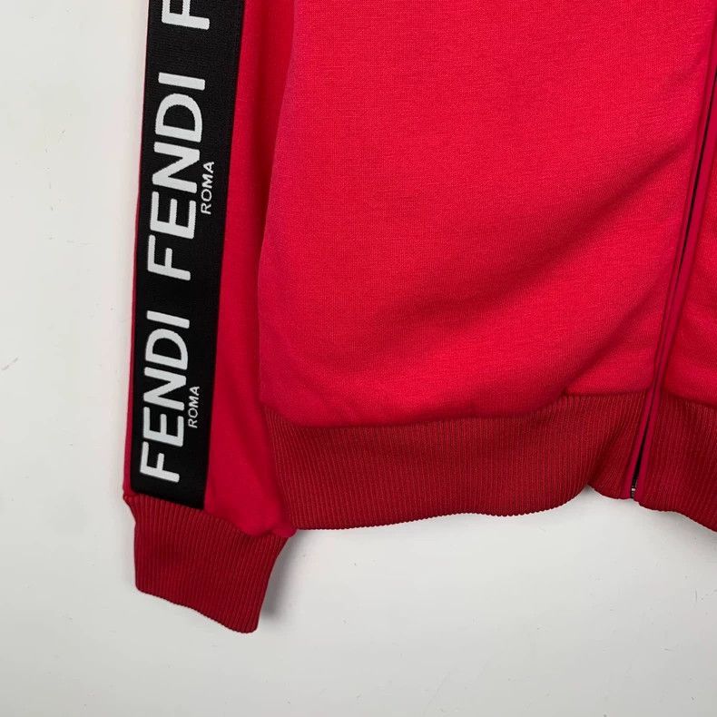 Fendi Fendi Red Logo Zip Jacket with Side Details Size US M / EU 48-50 / 2 - 4 Thumbnail