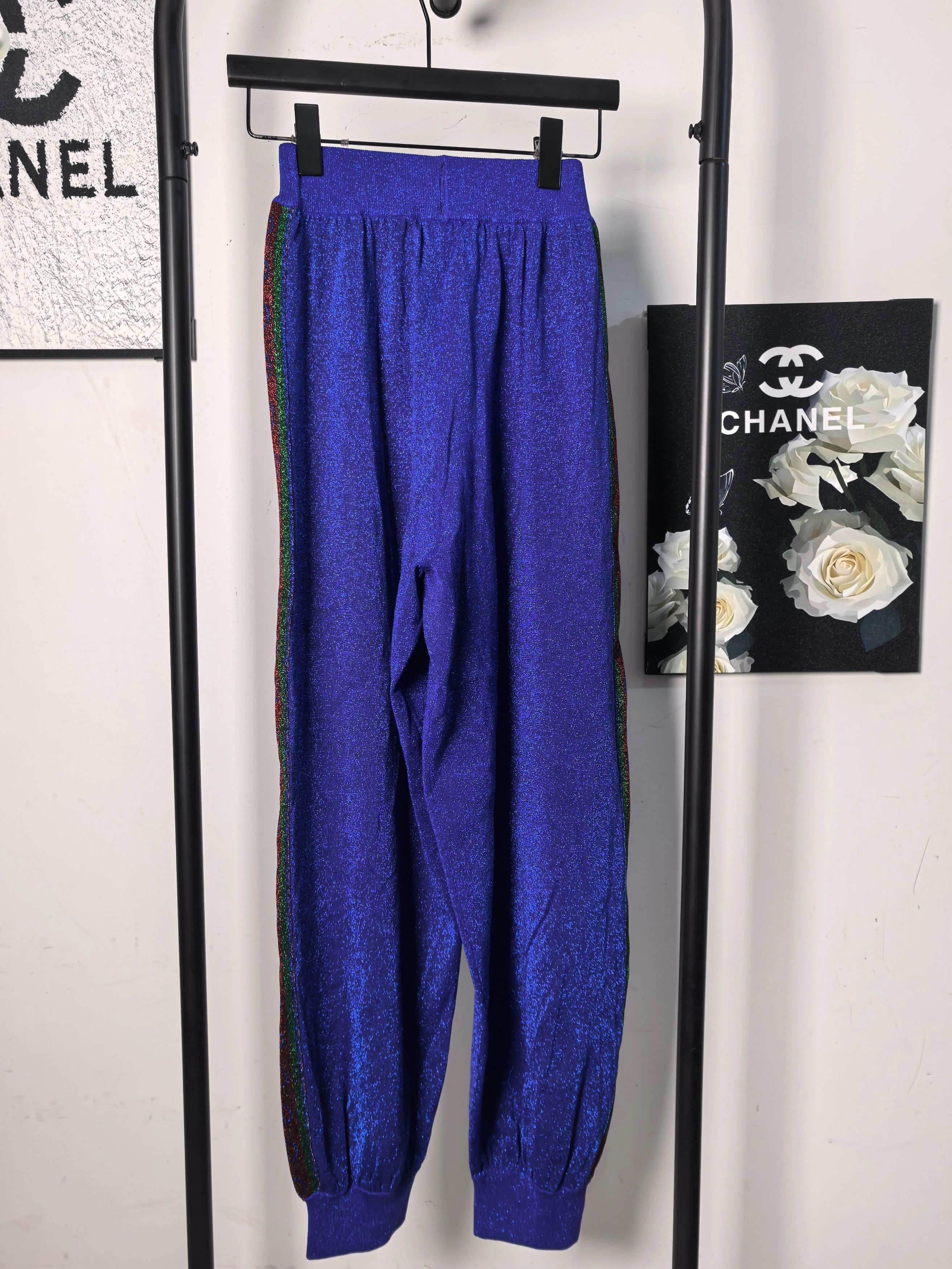 Gucci GUCCI GG Stripe Wool Silver Thread Pants 95 New Size US 30 / EU 46 - 2 Thumbnail