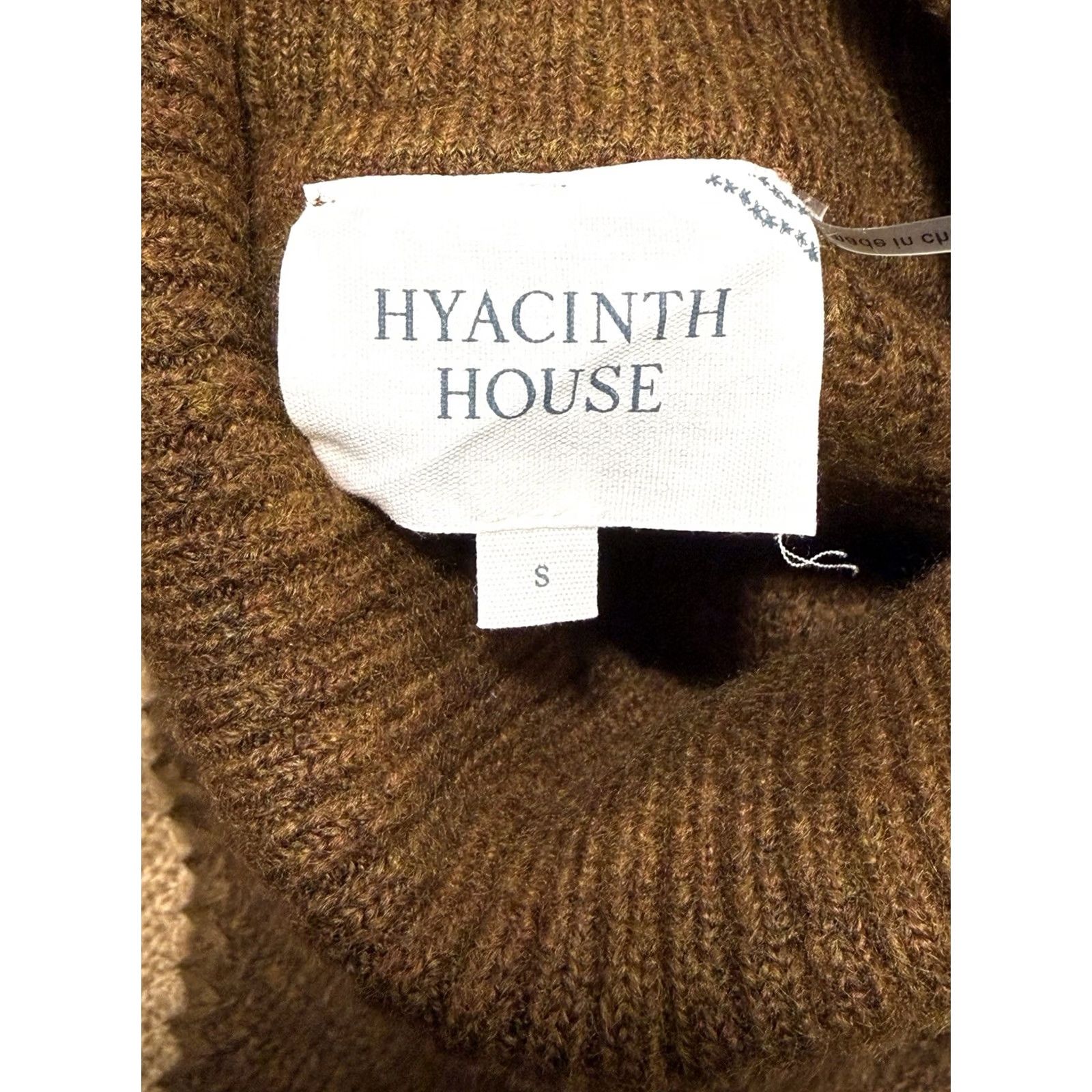 Vintage Diamond Hyacinth House Sweater Womens Tan Brown Diamond Demi Ribbed Knit Turtle Neck Sm Size S / US 4 / IT 40 - 5 Thumbnail