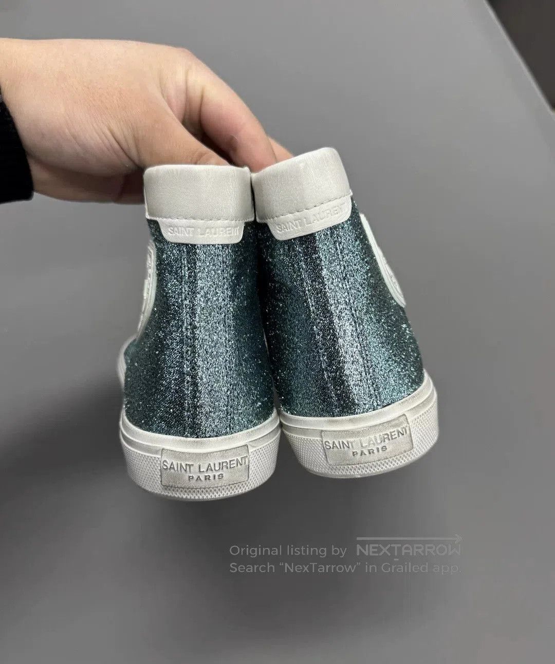 Saint Laurent Paris Saint Laurent Glitter High-Top Casual Shoes. Size US 4 / IT 34 - 3 Thumbnail