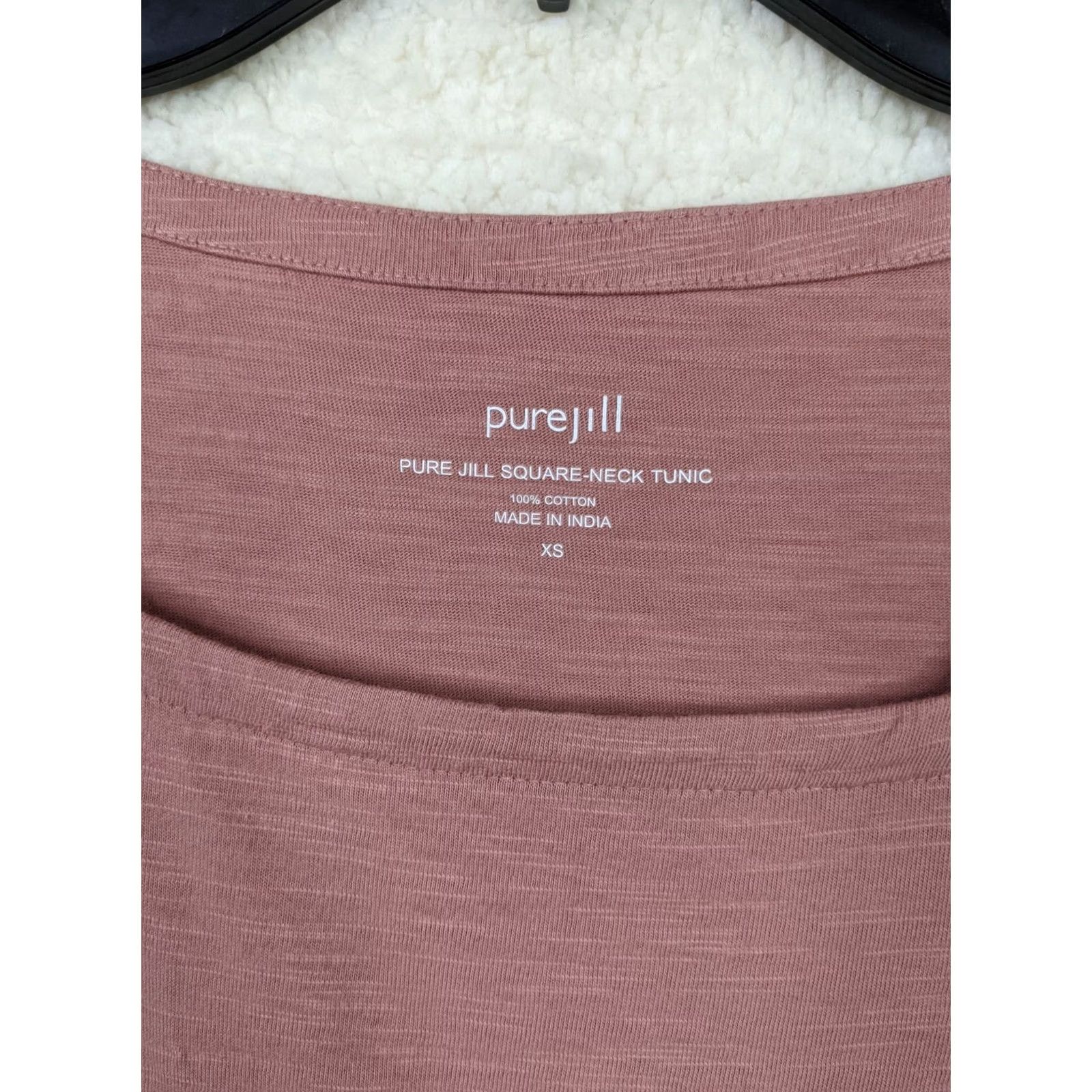 J. Jill J.JILL Tunic Shirt Pink XS 3/4 Sleeve Square Neck Women White? Size XS / US 0-2 / IT 36-38 - 2 Thumbnail