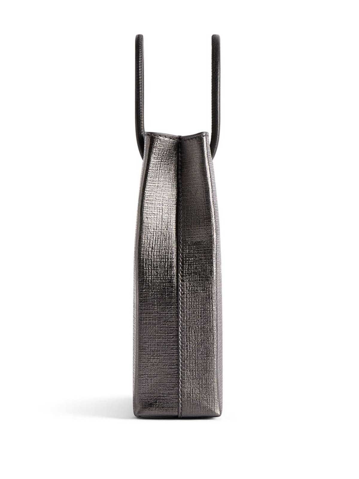 Balenciaga o1la1rc1a1125 Size: OS / Large Shopping Bag Metallized Grey Size ONE SIZE - 3 Thumbnail