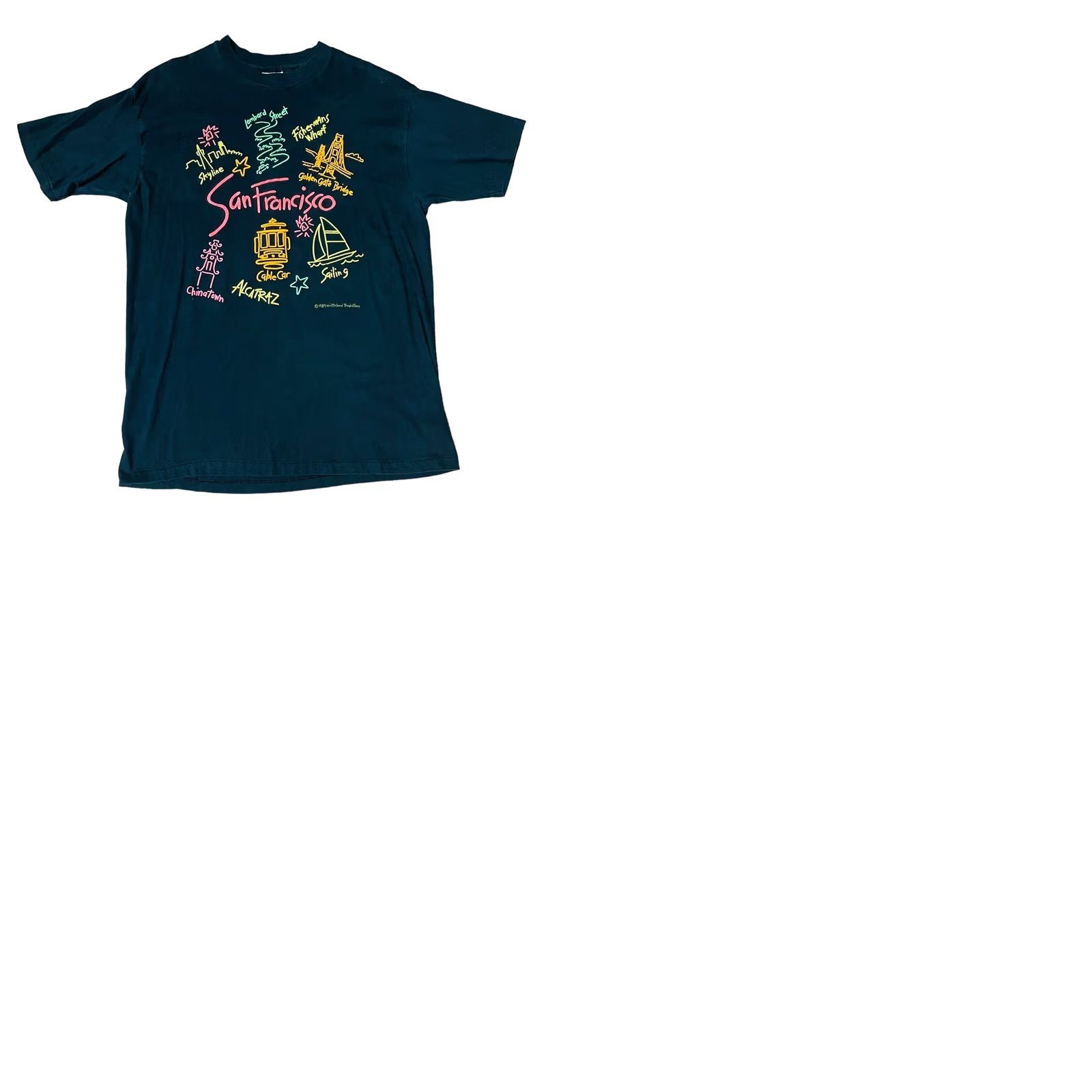 Hanes VINTAGE Hanes Beefy-T San Francisco VTG 1989 T Shirt XL Black Neon Mens Short Sleeve Tee Size US XL / EU 56 / 4 - 9 Thumbnail