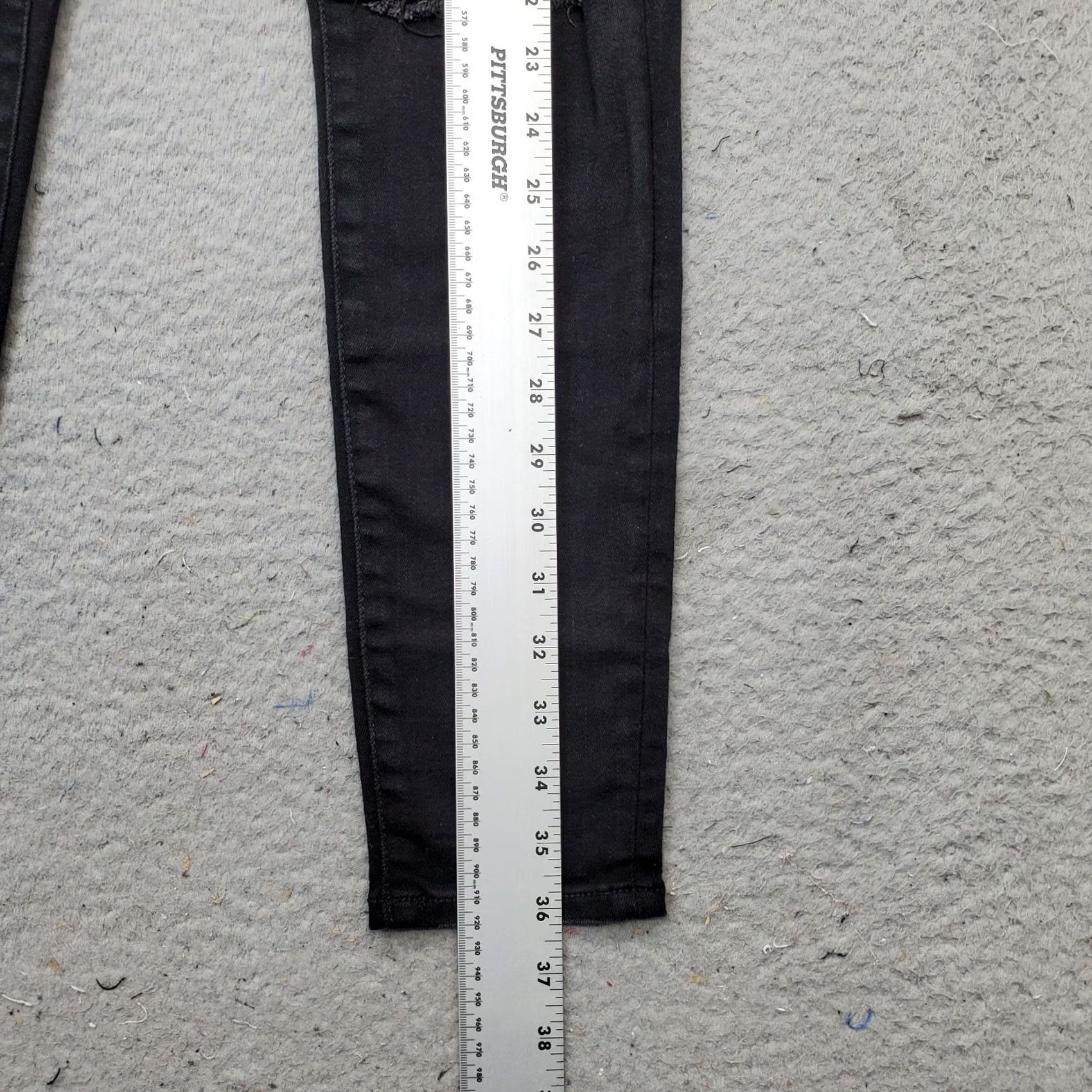 American Eagle Outfitters American Eagle Outfitters Skinny Jeans Womens 4 Black Denim Distressed Next Level Stretch XS Size 27" / US 4 / IT 40 - 3 Thumbnail