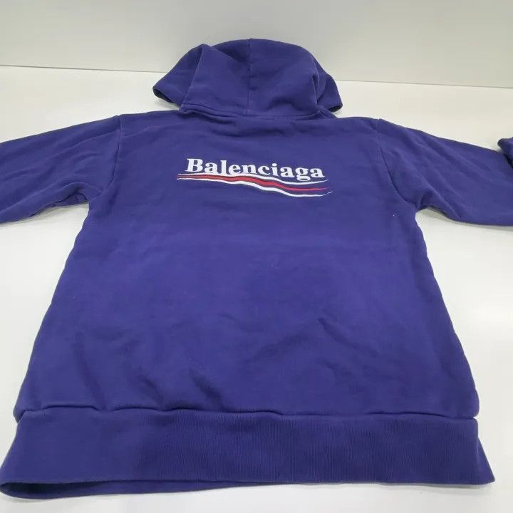 Balenciaga Balenciaga Balenciaga Kids Logo Hoodie in Blue -2507 Size US M / EU 48-50 / 2 - 9 Thumbnail
