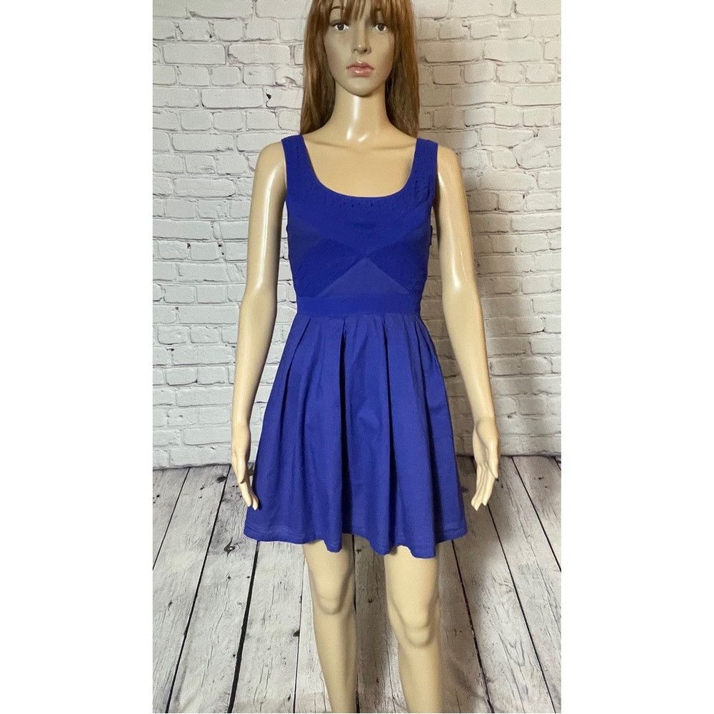American Eagle Outfitters American Eagle Outfitters Royal Blue Sleeveless Cotton Mini Size XXS / US 00 / IT 34 - 1 Thumbnail