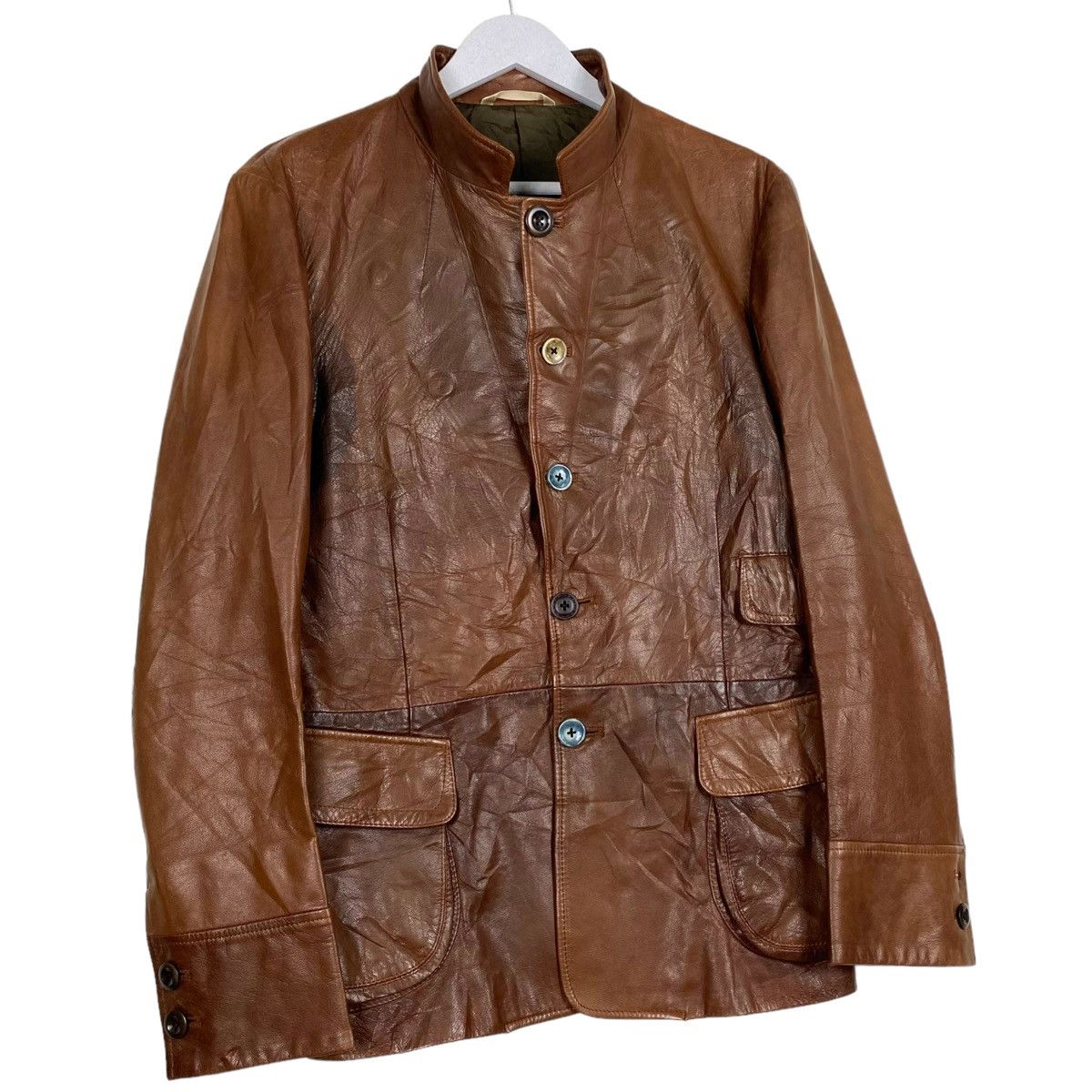 Paul Smith 💥PAUL SMITH LAMB BROWN LEATHER JACKET Size US L / EU 52-54 / 3 - 3 Thumbnail