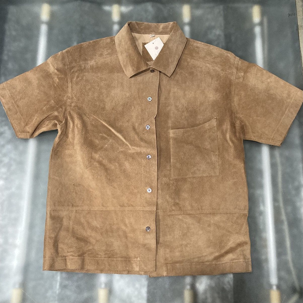 Japanese Brand Japanese Archive Pig Suede Street Leather Shirt Size US S / EU 44-46 / 1 - 5 Thumbnail