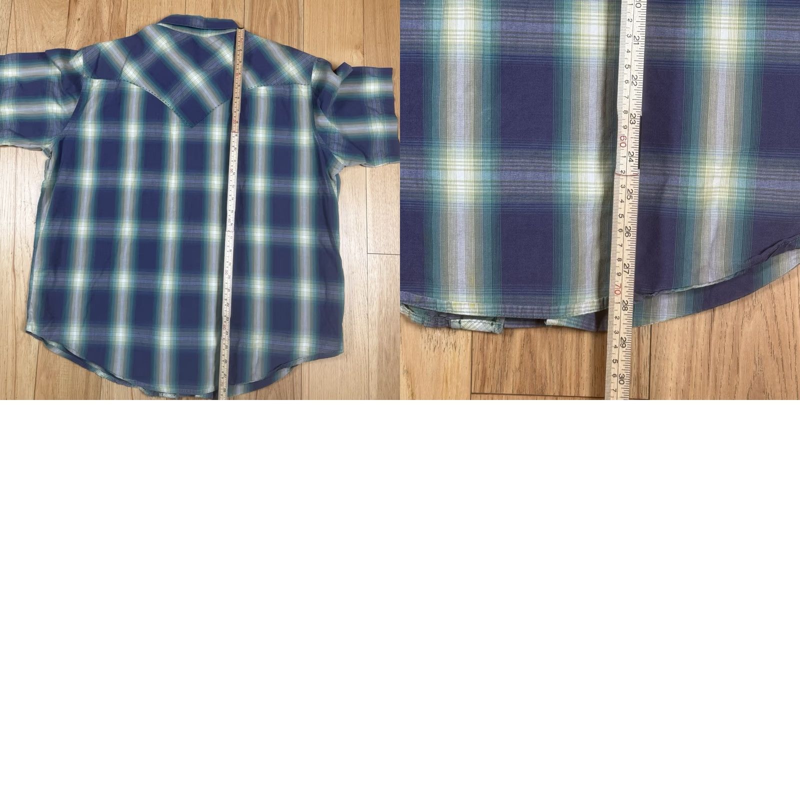 Wrangler VINTAGE Wrangler Shirt Mens Large Blue Green Plaid Pearl Snap Button-Down 80s Western Cowboy Retro Size US L / EU 52-54 / 3 - 8 Thumbnail