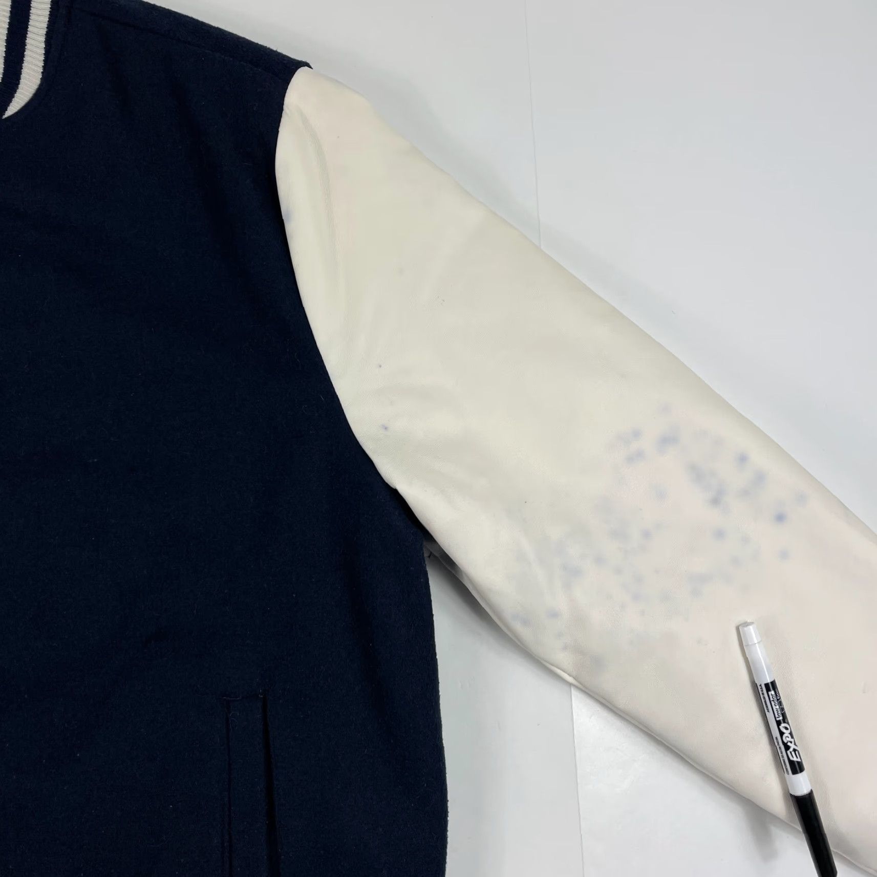 Vintage CJ Black Jacket Mens Medium Blue Bomber Varsity Wool Snap Up Quilted Lining Y2K Size US M / EU 48-50 / 2 - 4 Thumbnail