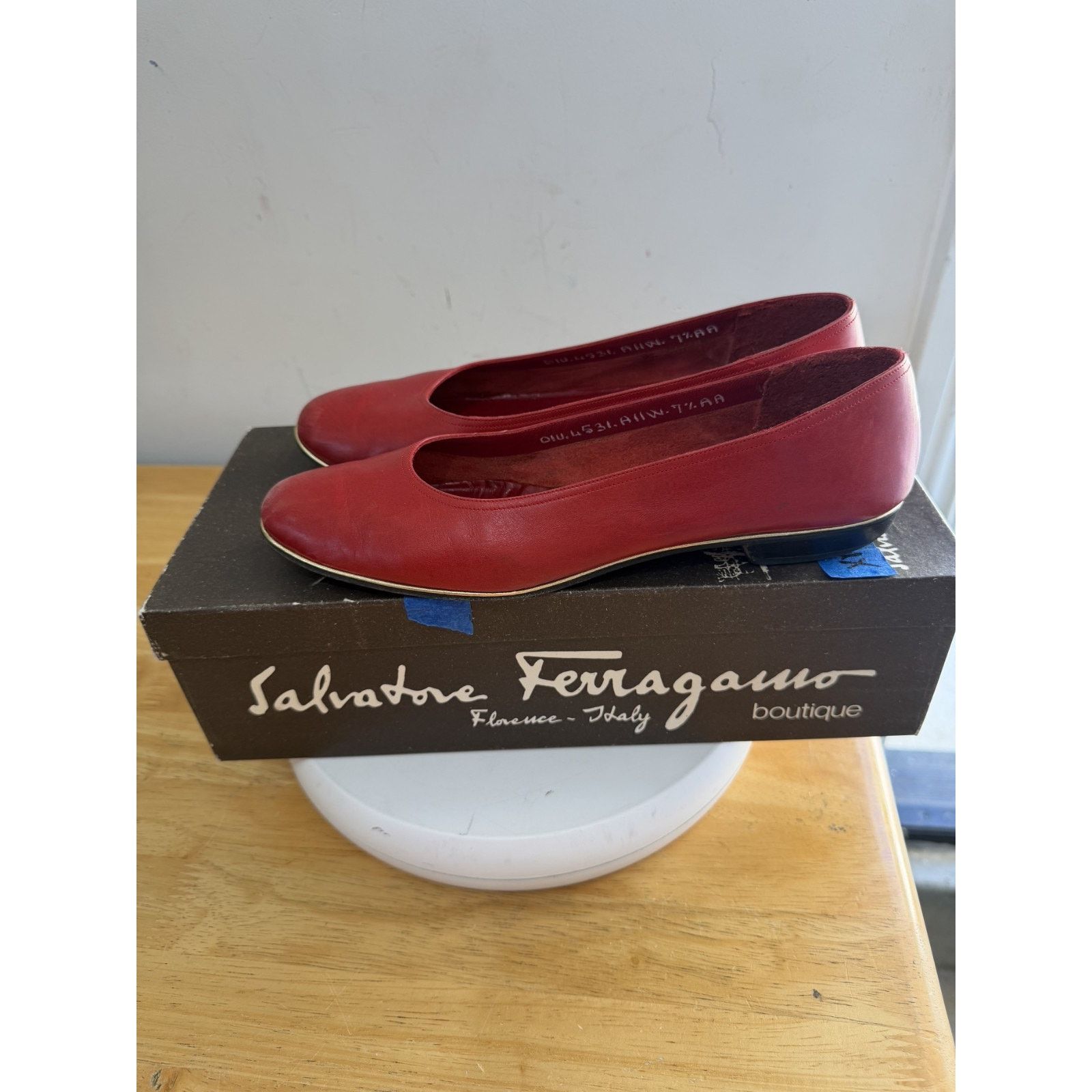 Salvatore Ferragamo Womens Vintage Salvatore Ferragamo Dia Red 7.5 AA Size US 7.5 / IT 37.5 - 1 Thumbnail