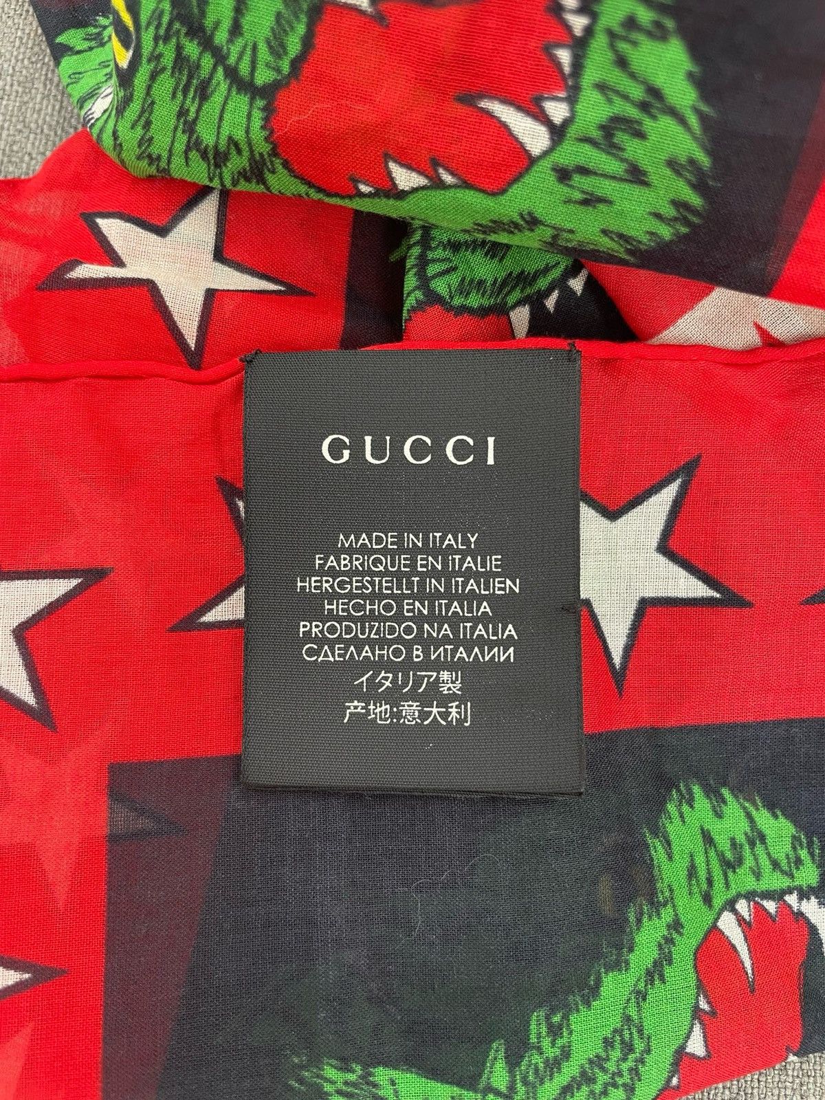Gucci Gucci Black and Red Panther Scarf Size ONE SIZE - 5 Thumbnail